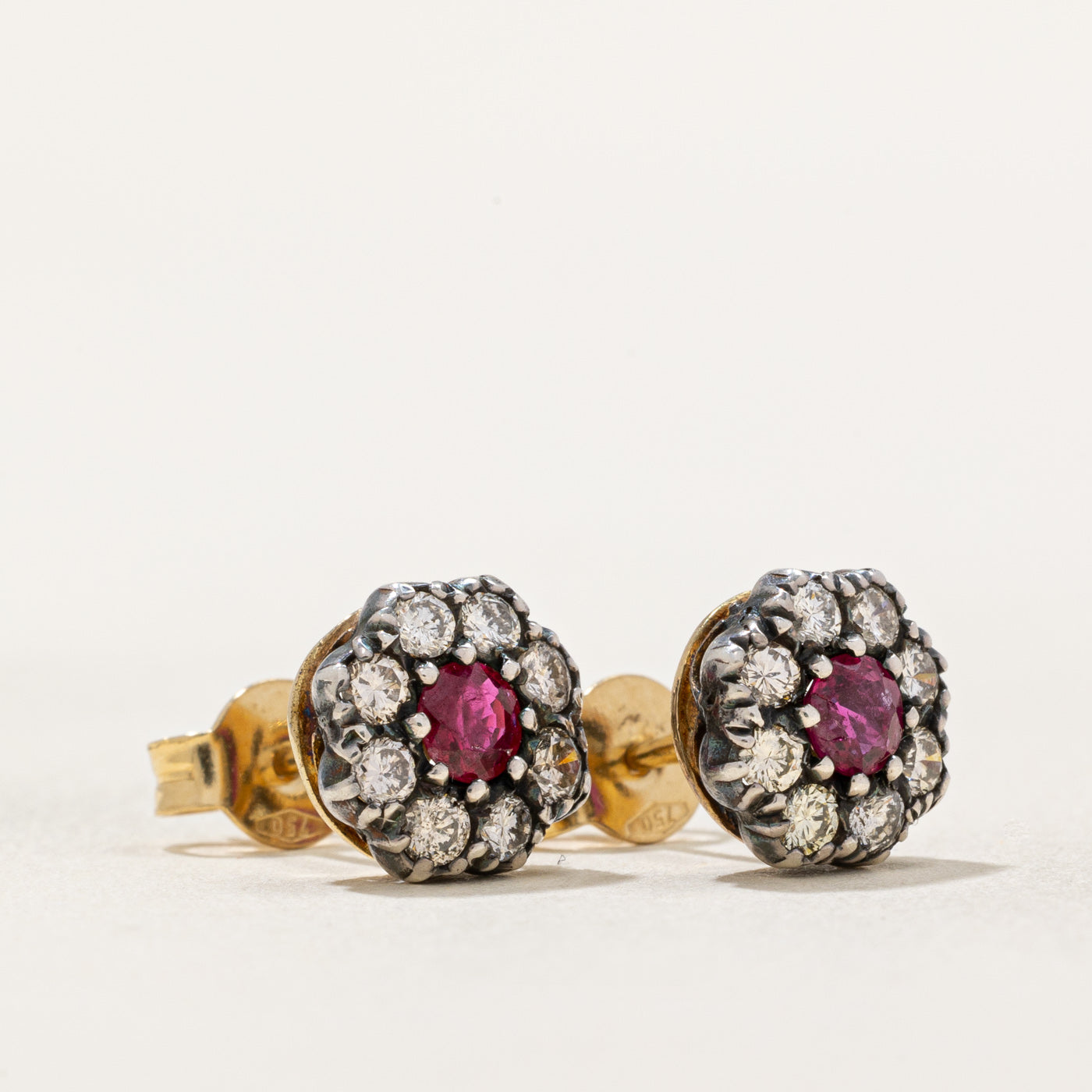 Vintage Ruby and Diamond Earrings - 0.50ctw Ruby & 0.36ctw Diamond - Elegant Dangle Earrings for Women - Perfect for Weddings, Anniversaries, and Special Occasions