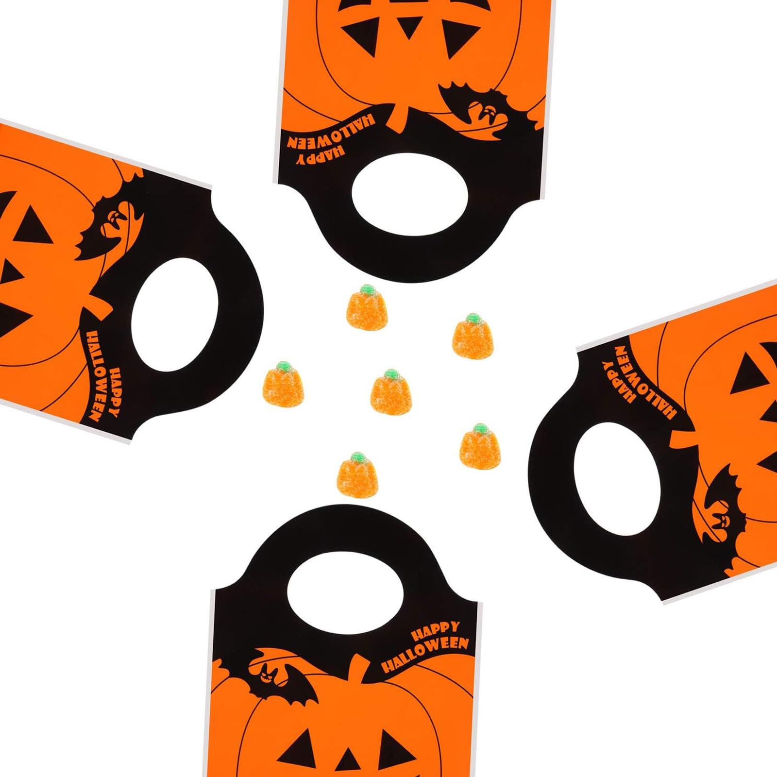 BOAO Halloween Tote Bags - 50 Pack Jack-O-Lantern Pumpkin Candy Bags for Trick or Treat, Halloween Party Favors & Supplies | Perfect for Trick-or-Treating, Classroom Treats & Halloween Goodie Bags