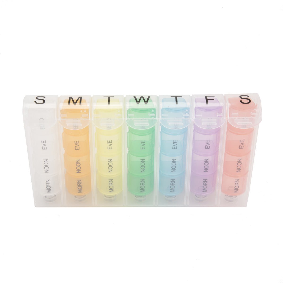 Travelon 7-Day Pill Organizer - Weekly Medication Planner with AM/PM Compartments | Portable Pill Case for Vitamins, Supplements & Daily Meds | Perfect for Travel, Work & Home Use