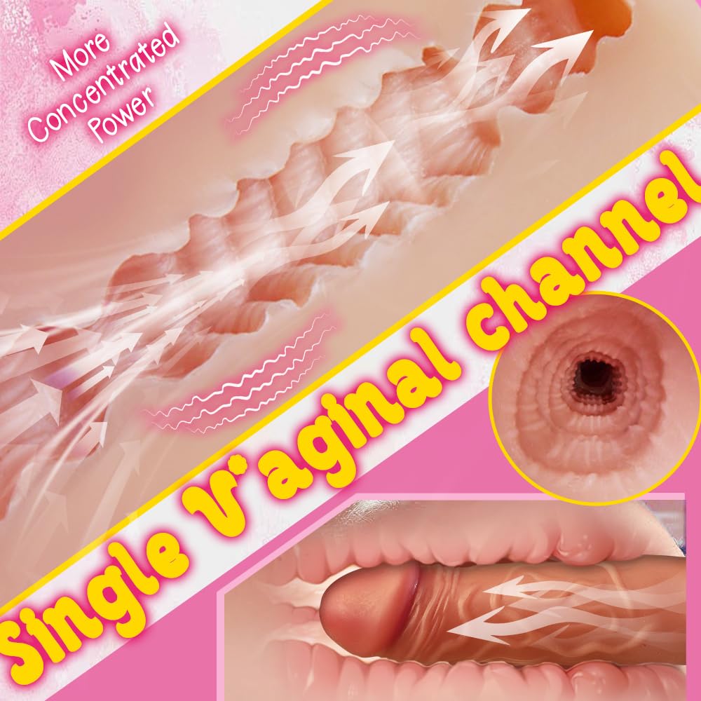 Realistic Automatic Male Masturbator Doll - 5 Sucking & 7 Vibrating Modes, 3D Vaginal Channel, 6.6Lb Adult Sex Toy for Men - Perfect for Solo Play, Discreet Storage & Enhanced Pleasure Experience