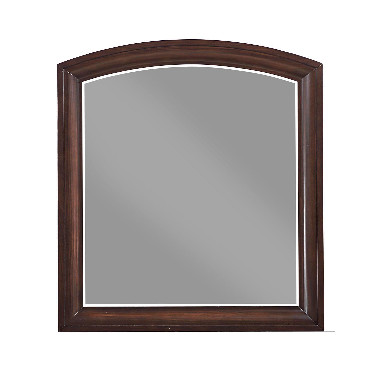 Arista Mirror - Brown Cherry Finish, Elegant Wall Mirror for Living Room, Bedroom, and Entryway Decor