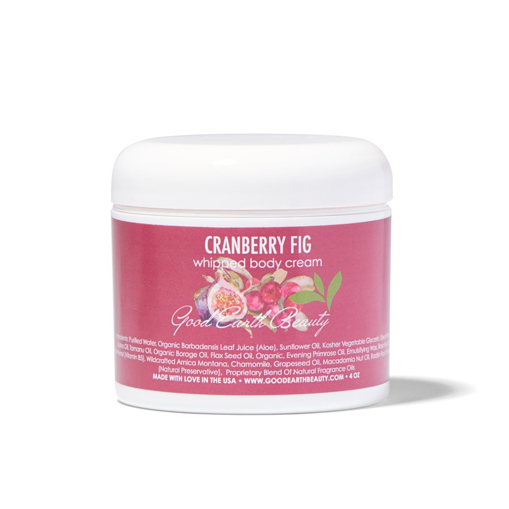 Natural Body Cream with Cranberry & Fig - 4 oz Moisturizing Jar for Dry Skin - Perfect for Daily Hydration & Spa Nights