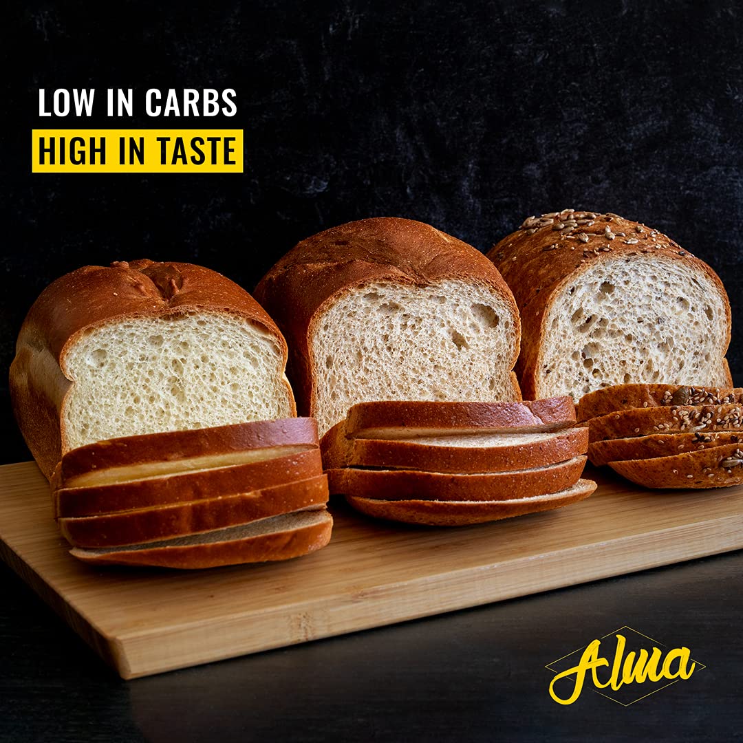 Low Carb Keto Bread - Sugar Free, Low Glycemic, Low Calorie Sliced Sandwich Loaf - Alma Baking Bread Variety Sampler (14oz, Pack of 3) - Perfect for Keto Diet, Diabetics & Healthy Breakfast Toast