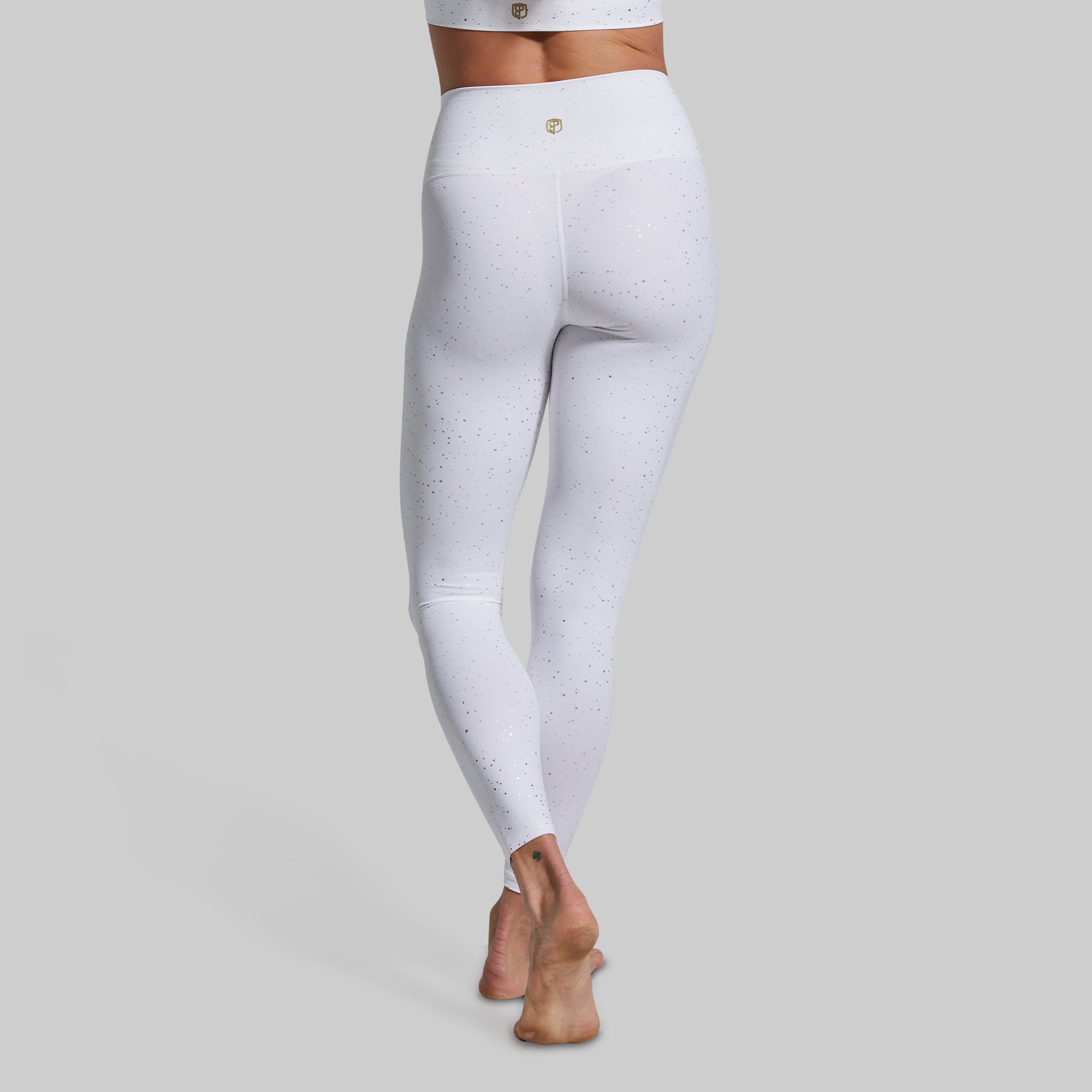 Premium Synergy High-Waisted Yoga Leggings for Women - White Gold Color, Tummy Control, Stretchy & Breathable Workout Pants for Yoga, Gym, Running & Everyday Wear
