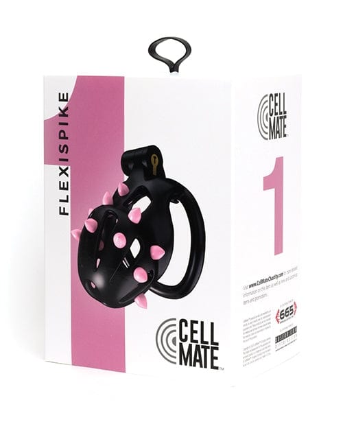 Sport Fucker Cellmate FlexiSpike Chastity Cage - Size 1 Black/Pink - Secure & Comfortable Male Chastity Device for BDSM, Couples Play & Long-Term Wear