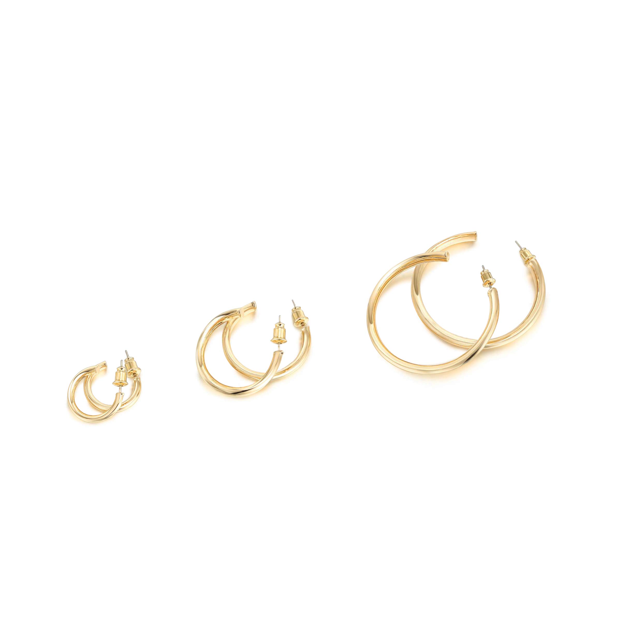 PAVOI 14K Gold Plated Hoop Earrings for Women - 2mm Thin Lightweight Infinity Loop Earrings Set - Perfect for Everyday Wear, Office & Special Occasions
