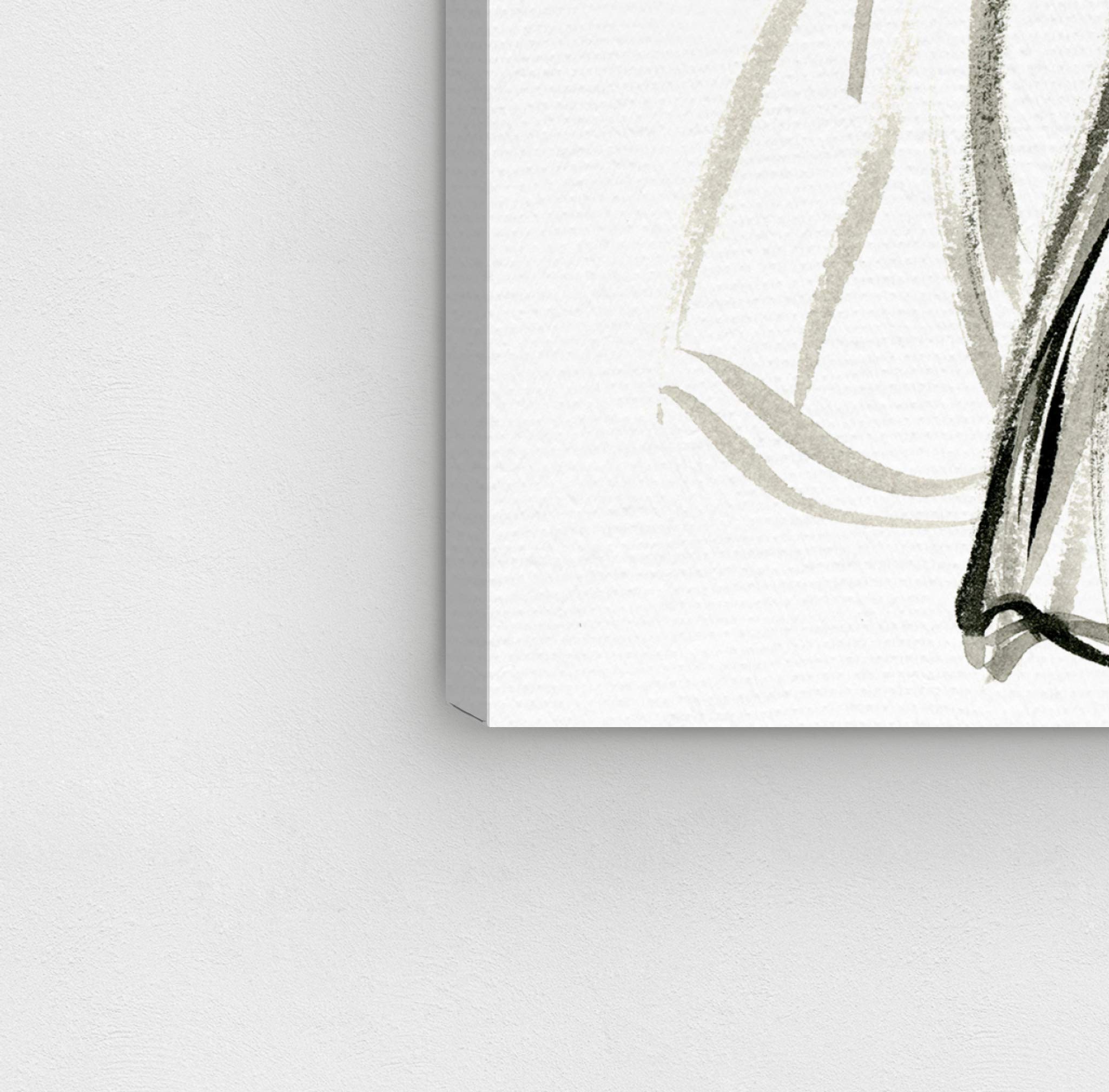 Elegant Dress Ink III Wall Art Canvas Print - 30