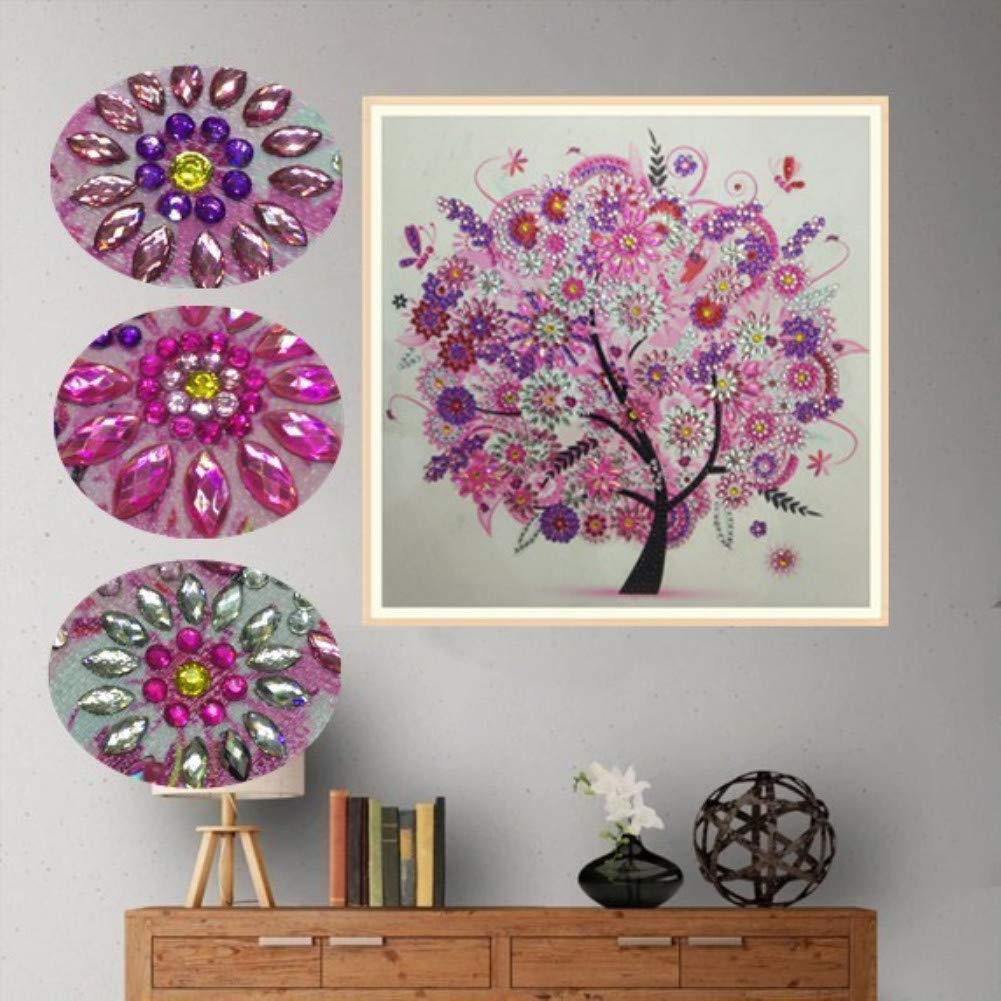 5D Diamond Painting Kit - Special Shape Rhinestones, ABEUTY Four Seasons Tree Autumn Fall Partial Drill Crystal Art | DIY Home Decor, Gift for Adults, Stress Relief & Wall Art