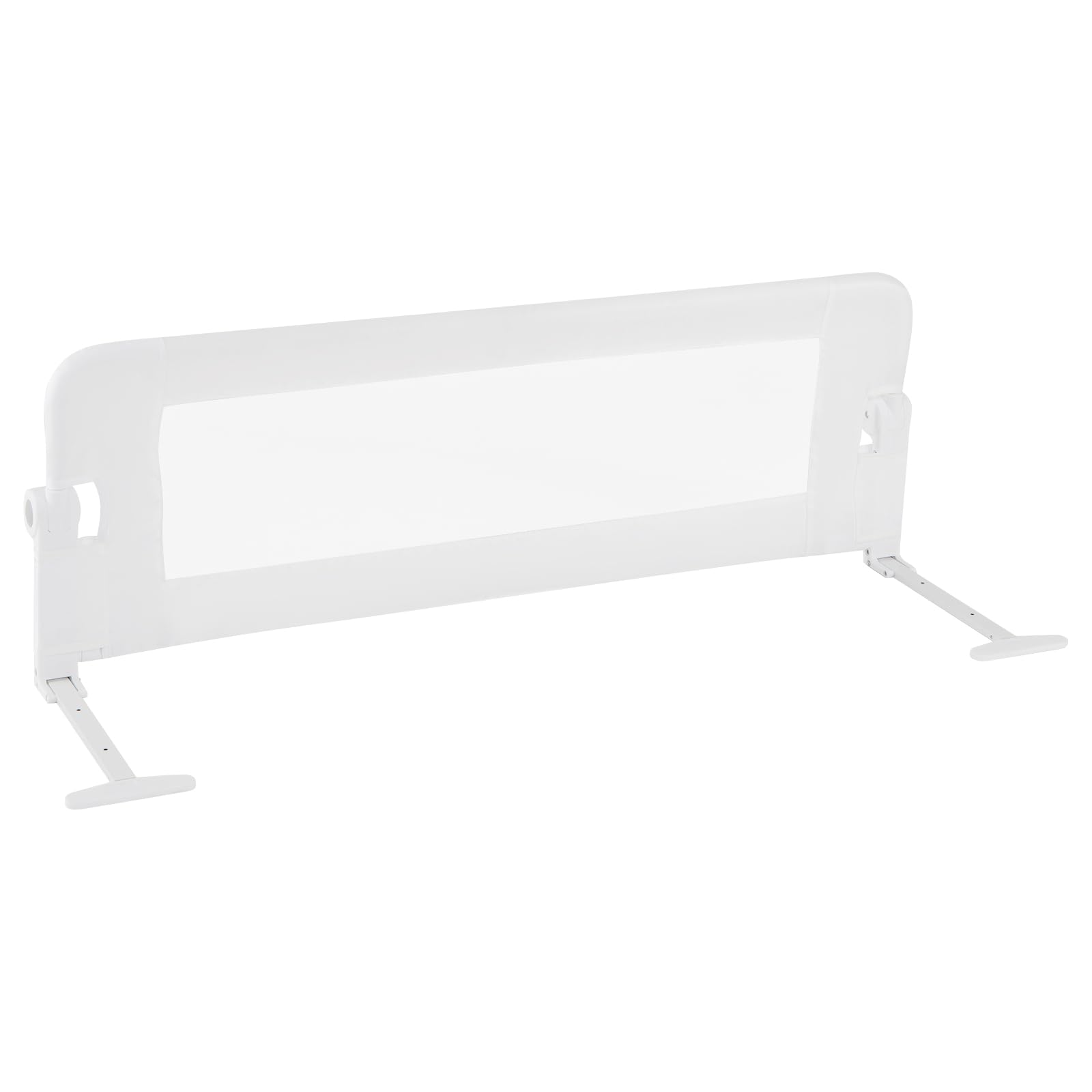 HONEY JOY Extra Long Foldable Portable Swing Down Safety Bed Rail for Toddlers - 47 Inch White Bed Guard Rail for Crib, Twin, Full, Queen & King Size Mattresses - Perfect for Travel, Home & Child Safety (1 Pack)