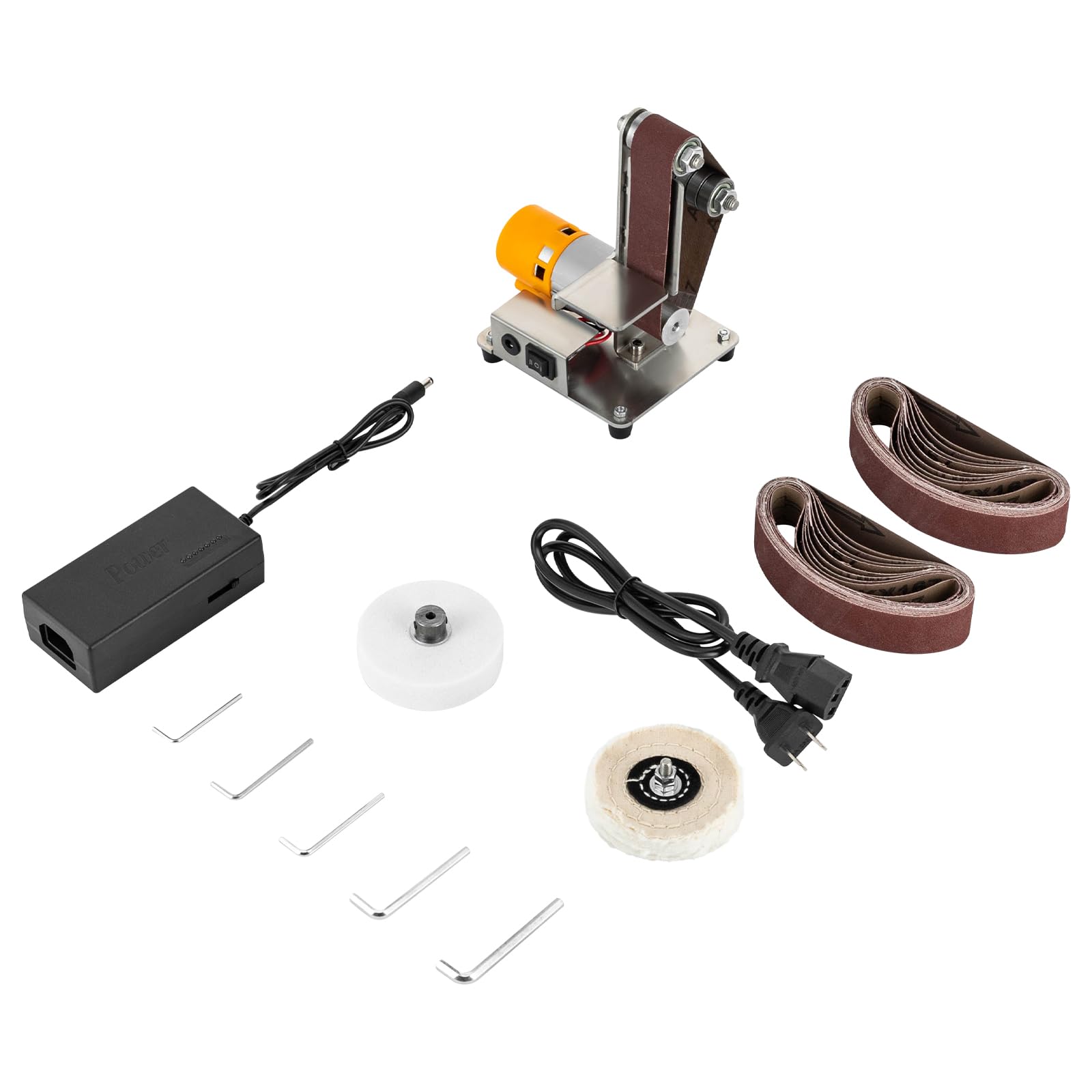Mini Belt Sander - 7-Speed Adjustable Electric Bench Grinder & Knife Sharpener for Metal Working, Knife Making, DIY Projects | Perfect for Home Workshops, Metal Fabrication, and Woodworking