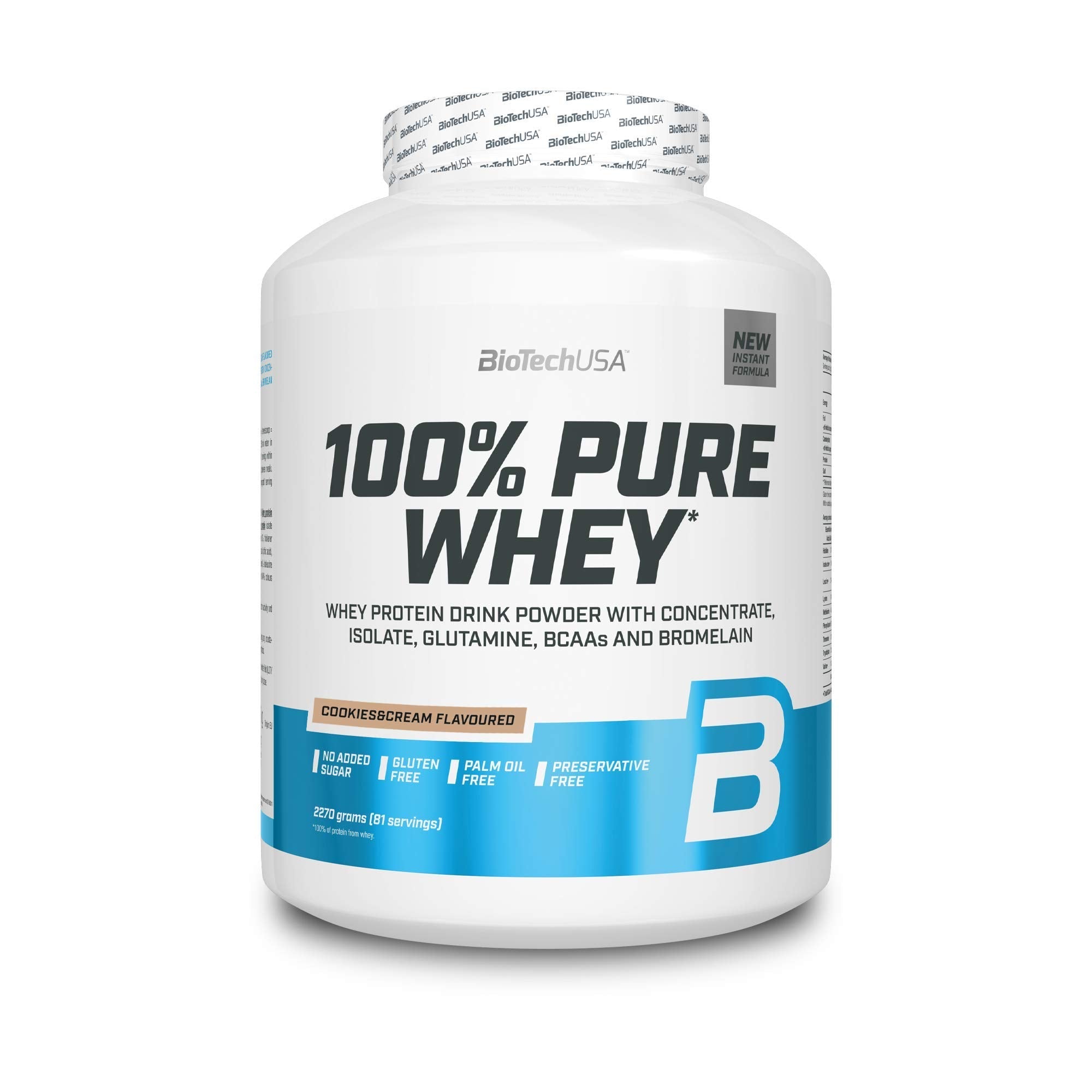 BioTechUSA 100% Pure Whey Protein Powder - 5lb (2.27kg) Vanilla Flavor for Muscle Recovery & Growth - Post-Workout Shake for Gym & Fitness Enthusiasts