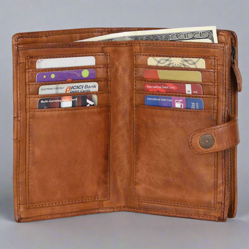 BOL Women's Bifold Organizer Wallet - Slim RFID Blocking Leather Wallet with Multiple Card Slots & ID Window - Perfect for Everyday Use, Travel, and Gift Giving