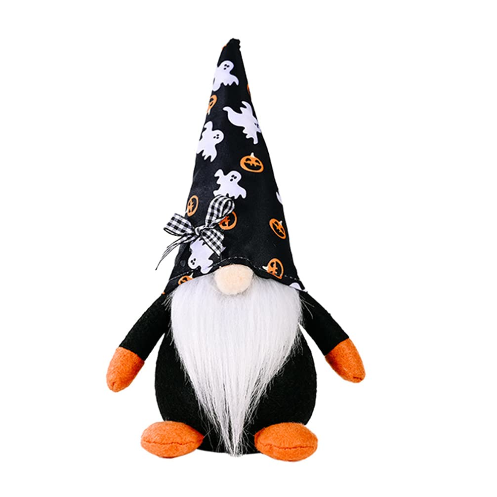 Bestoyard Halloween Gnome Felt Faceless Doll - Scandinavian Tomte Nisse Plush Tabletop Figurine - White Home Decor for Christmas, Fall & Winter Centerpiece - Perfect for Mantel, Shelf & Holiday Table Displays