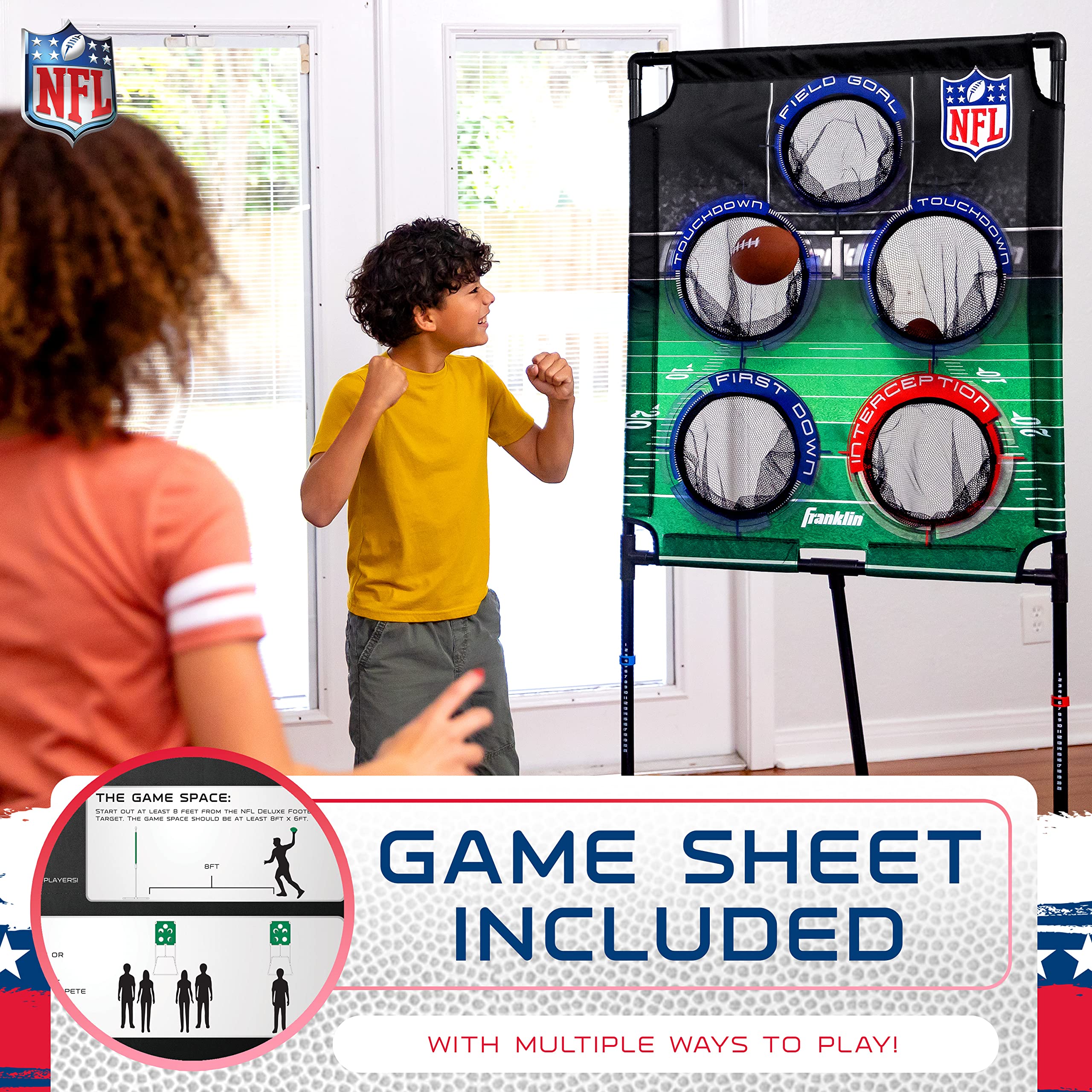 Franklin Sports Football & Baseball Target Toss Game Set for Kids - Indoor & Outdoor Throwing Activity with Mini Balls & Targets - Perfect for Backyard Play, Birthday Parties & Family Game Nights