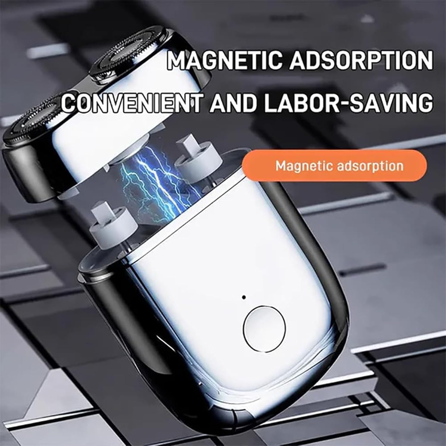 New Mini Dual-Head Electric Shaver for Men - Waterproof USB Rechargeable Travel Razor with Double-Ring Magnetic Cutter - Perfect for Home, Car & On-the-Go Grooming