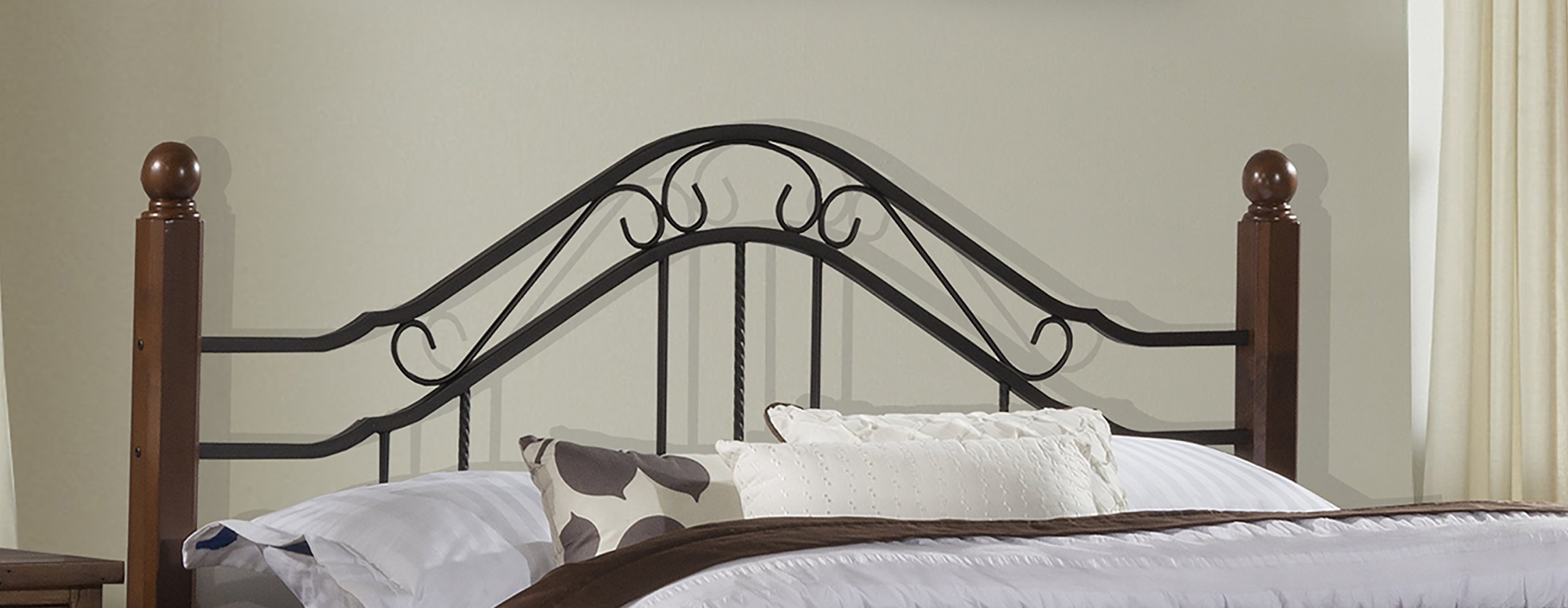 Hillsdale Furniture Madison Upholstered King Size Headboard - Textured Black Fabric for Modern Bedroom Decor