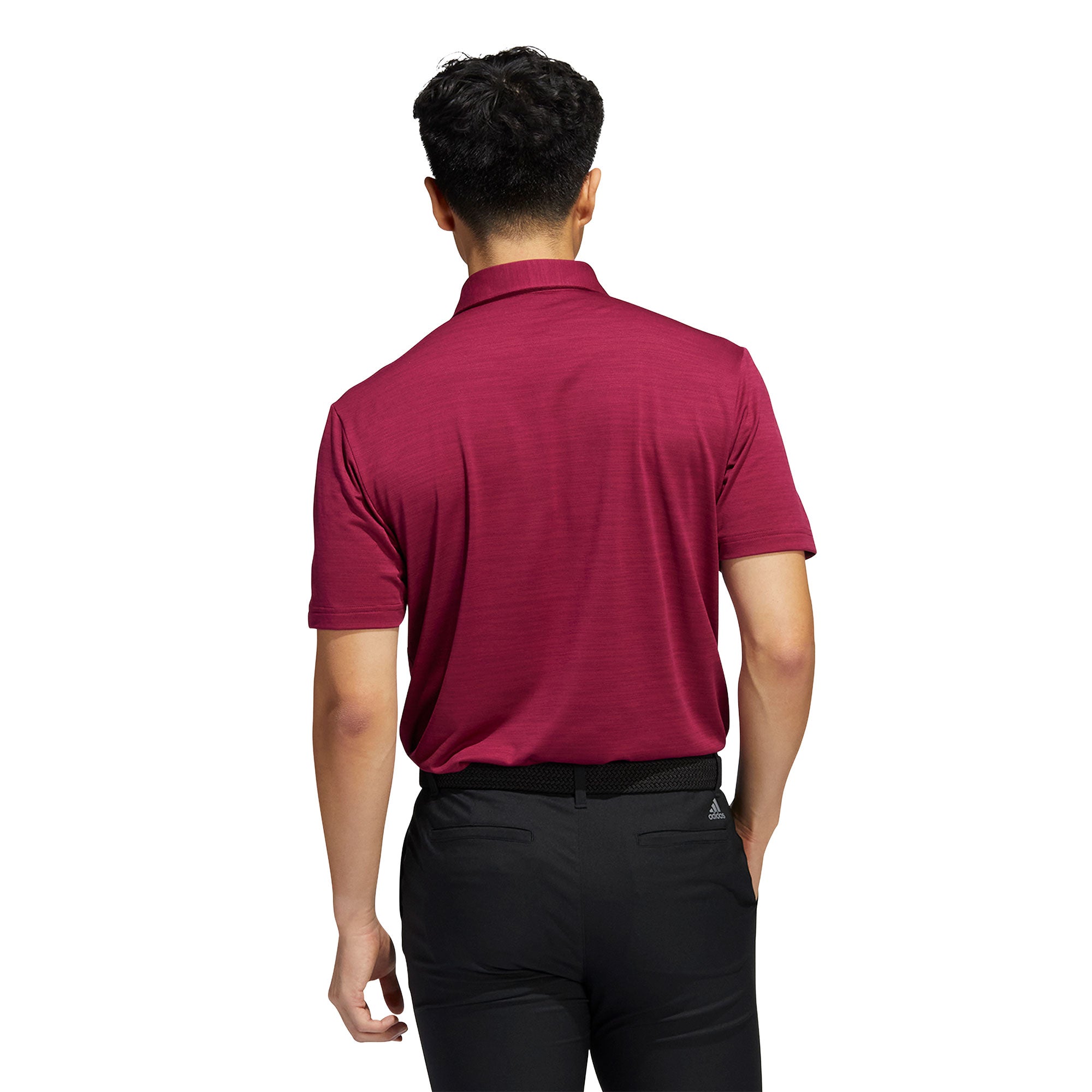 Adidas Men's Space Dyed Striped Golf Polo Shirt - Moisture Wicking & UV Protection for Golf & Casual Wear