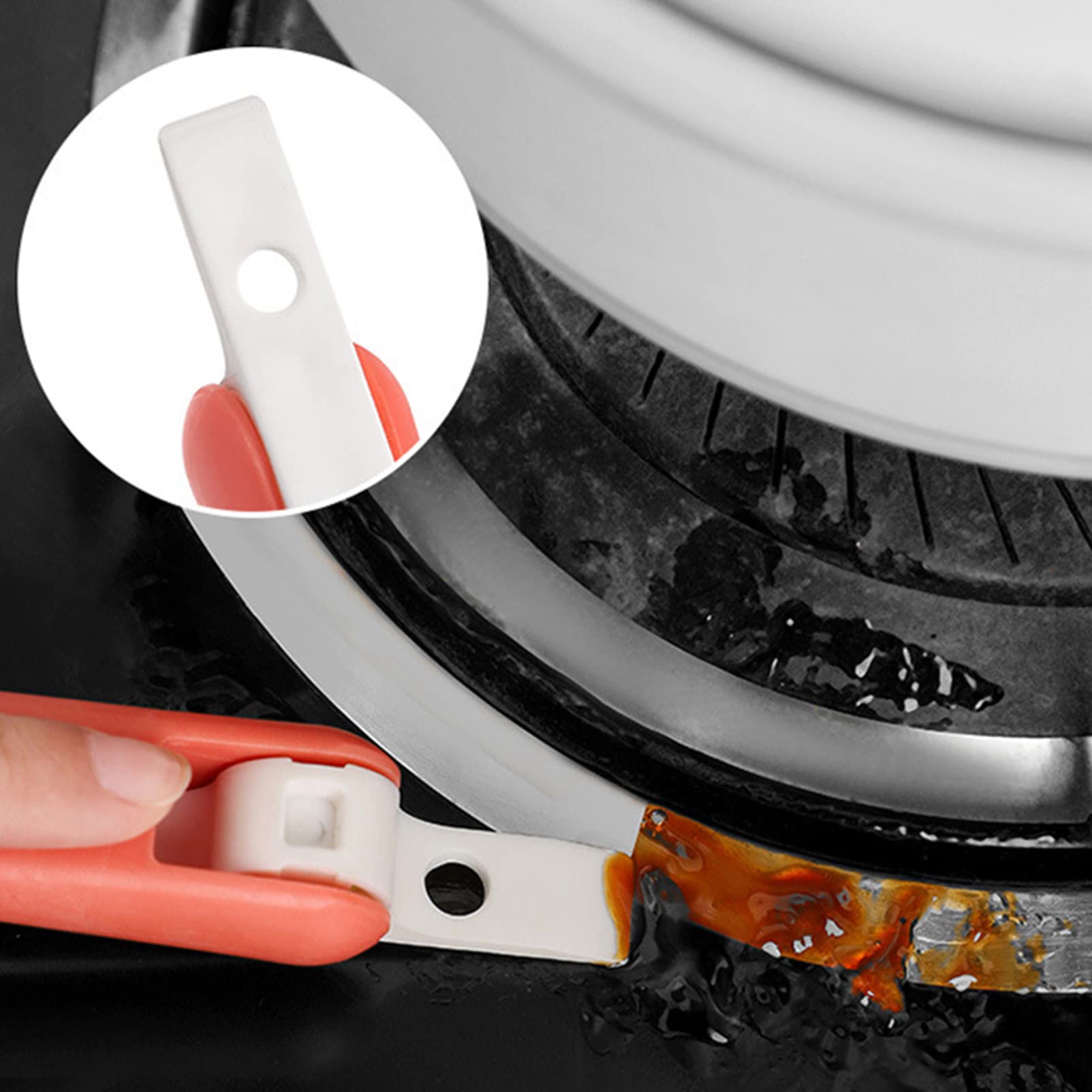 Hemoton 2-Pack Kitchen Ventilator Cleaning Brush Set - Cooktop Scrubber & Range Hood Cleaner with Ergonomic Handle - Perfect for Stove, Oven, Grill and Kitchen Appliance Cleaning (Orange)