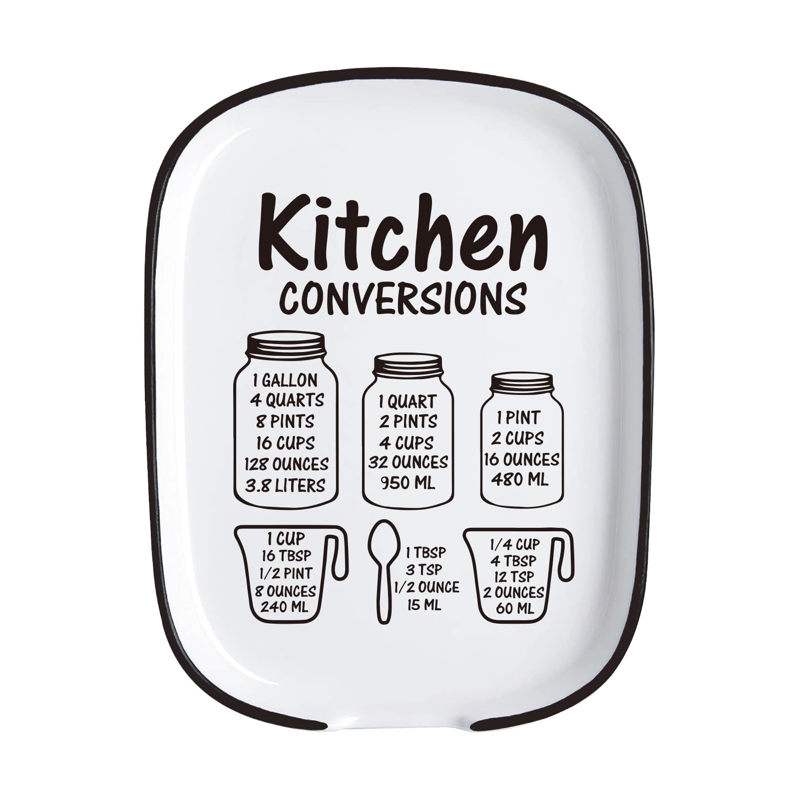Funny Kitchen Measurement Conversion Chart Spoon Rest - Heat Resistant Large Spoon Holder for Stove & Counter - Perfect Gift for Chefs, Parents & New Homeowners - Ideal for Cooking, Baking & Kitchen Organization