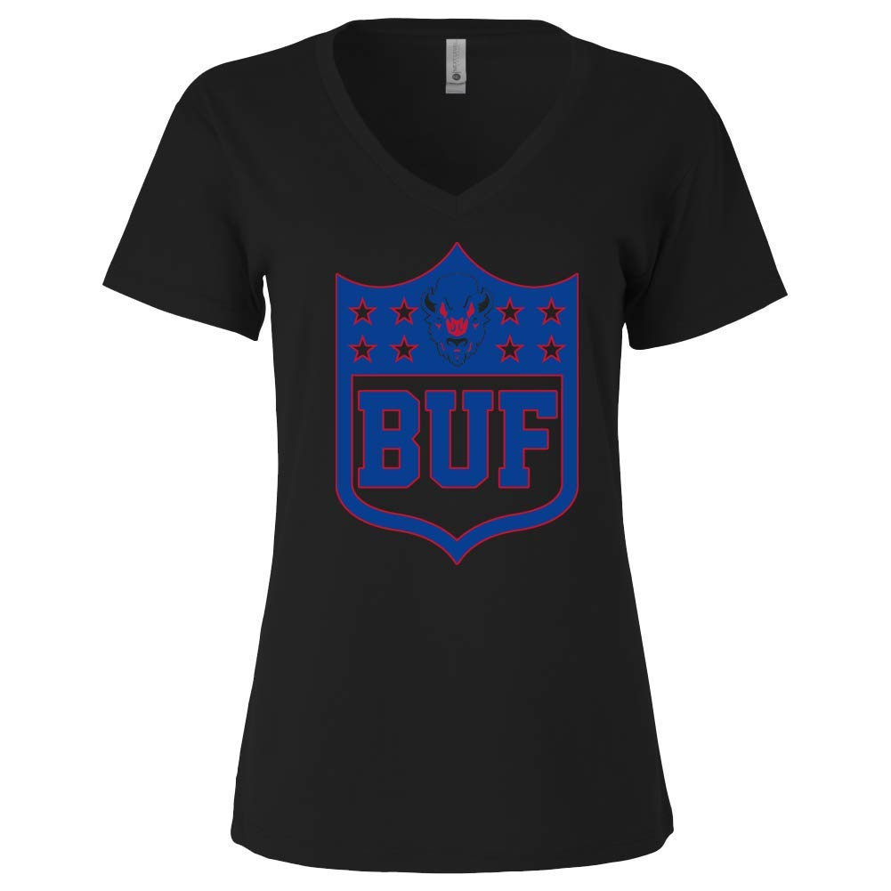 Buffalo Shield Graphic T-Shirt for Women | Premium American Apparel | Casual Wear & Outdoor Activities