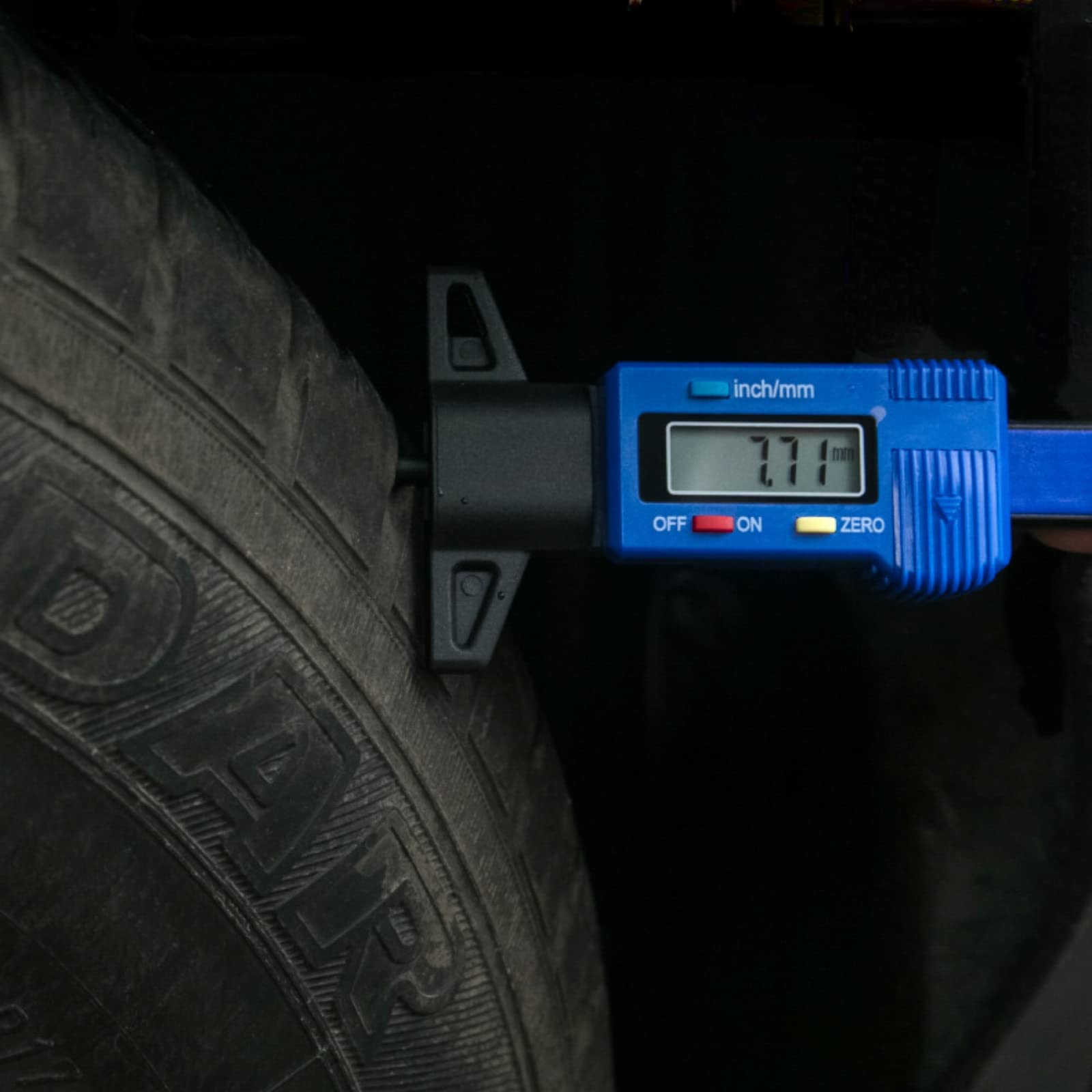 Digital Tire Tread Depth Gauge - LCD Display with Inch/MM Conversion | Accurate Tire Wear Checker for Cars, Motorcycles, Trucks, Vans & SUVs (Blue) | Perfect for DIY Auto Maintenance & Fleet Safety Inspections