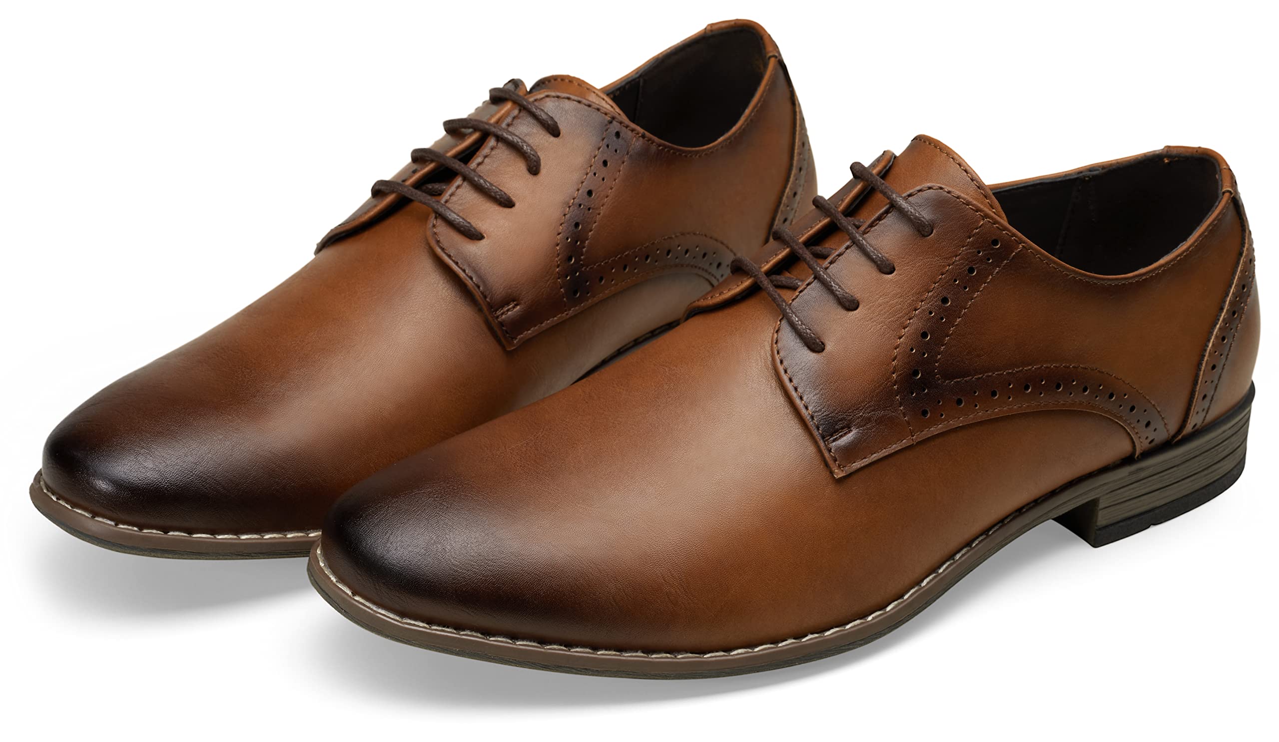 Jousen Men's Oxford Plain Toe Dress Shoes - Classic Formal Derby Shoes for Business, Office & Wedding | Comfortable Leather Dress Shoes for Men