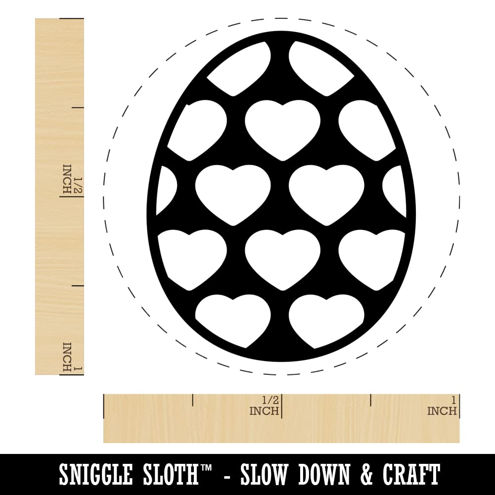 Heart Egg Self-Inking Rubber Stamp - 1 Inch Medium Black Ink Stamper for DIY Crafts, Scrapbooking & Planner Decoration | Perfect for Easter Cards, Gift Wrapping & Journaling