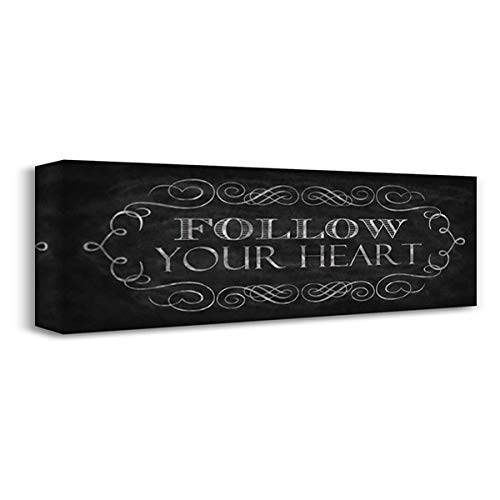 Follow Your Heart - 24x8 Gallery Wrapped Stretched Canvas Wall Art by Harbick - Perfect for Living Room, Bedroom & Office Decor