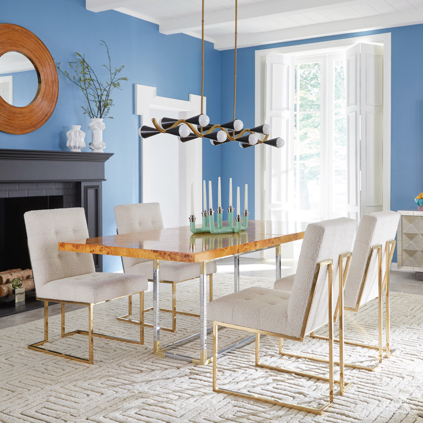 Modern Bond Dining Table - Solid Wood Kitchen Table for 6 - Perfect for Family Dinners & Entertaining Guests