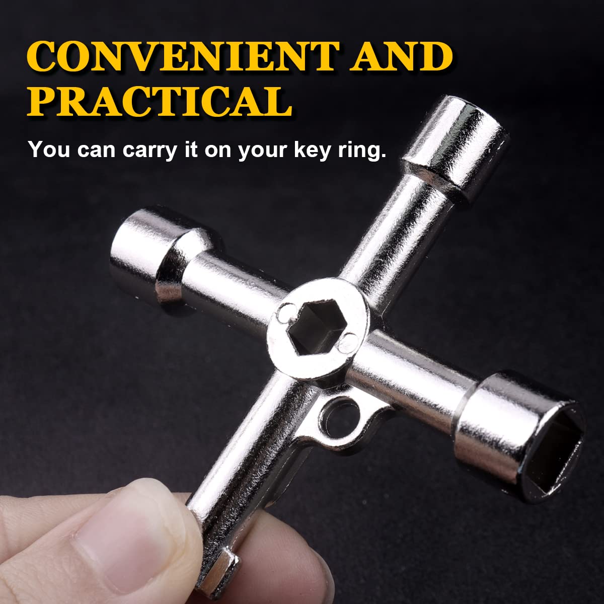 4-Way Utility Key for Electrical Cabinets, Gas Meters & Valves