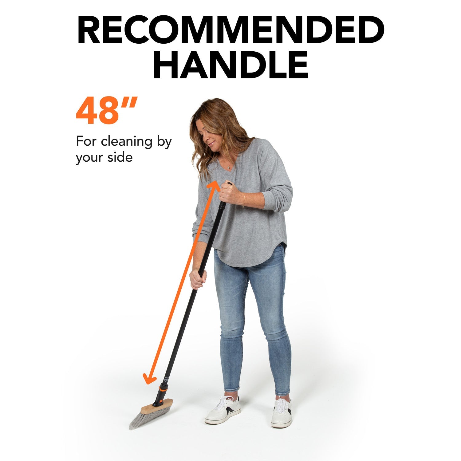 11 Inch Premium Smooth Surface Straight Broom Head - Heavy Duty Sweeping for Hardwood Floors, Tile & Outdoor Areas