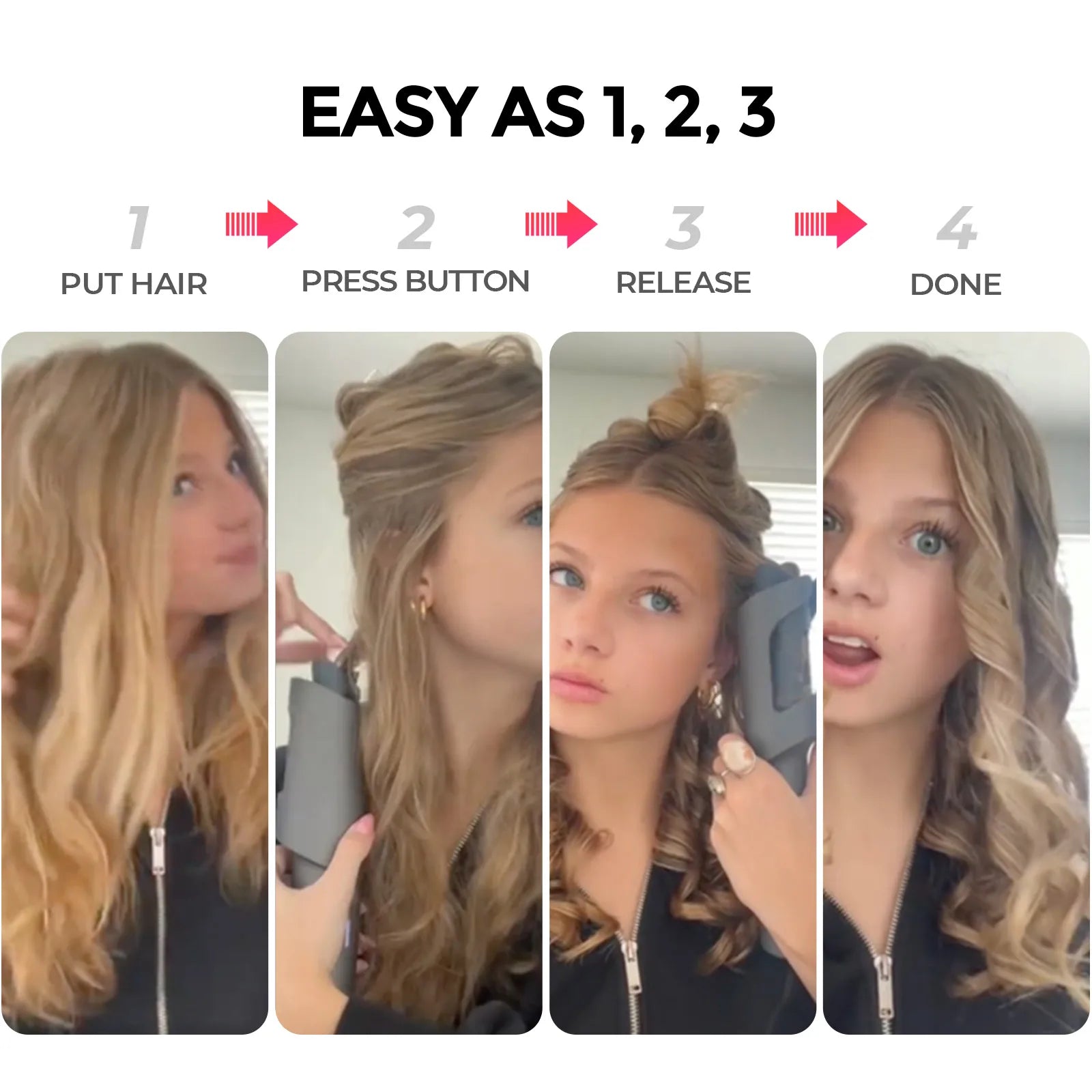 TYMO CURLPRO Grey Hair Styling Iron - Professional Ceramic Curling Wand for Long, Short & Medium Hair - Perfect for Home & Salon Use
