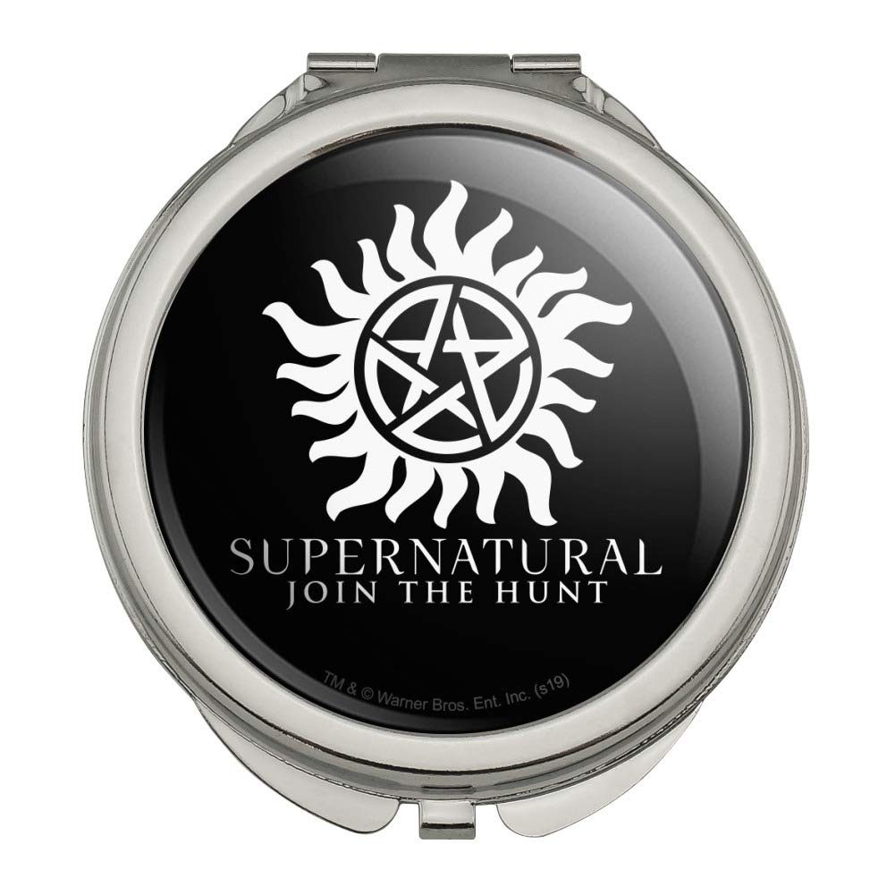 Supernatural Anti-Possession Symbol Compact Mirror - Gothic Travel Makeup Mirror for Purse, Handbag & Cosmetics | Perfect for Halloween, Witchcraft & Supernatural Fans