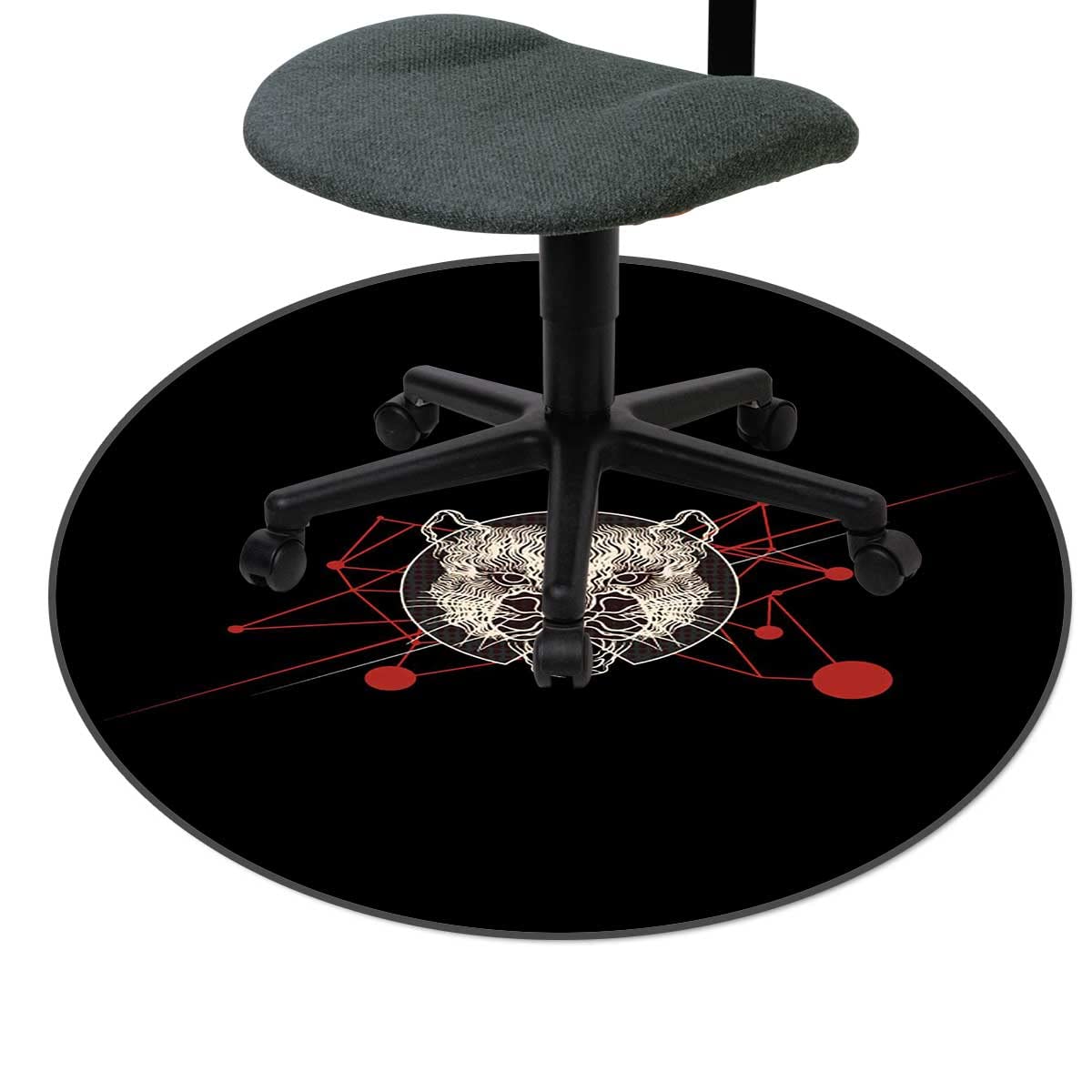 Animal Doodle Chair Mat for Hardwood Floors & Thick Carpets - 47 Inch Non-Slip Floor Protector Mat for Rolling Chairs - Office & Home Workspace Anti-Fatigue Desk Mat