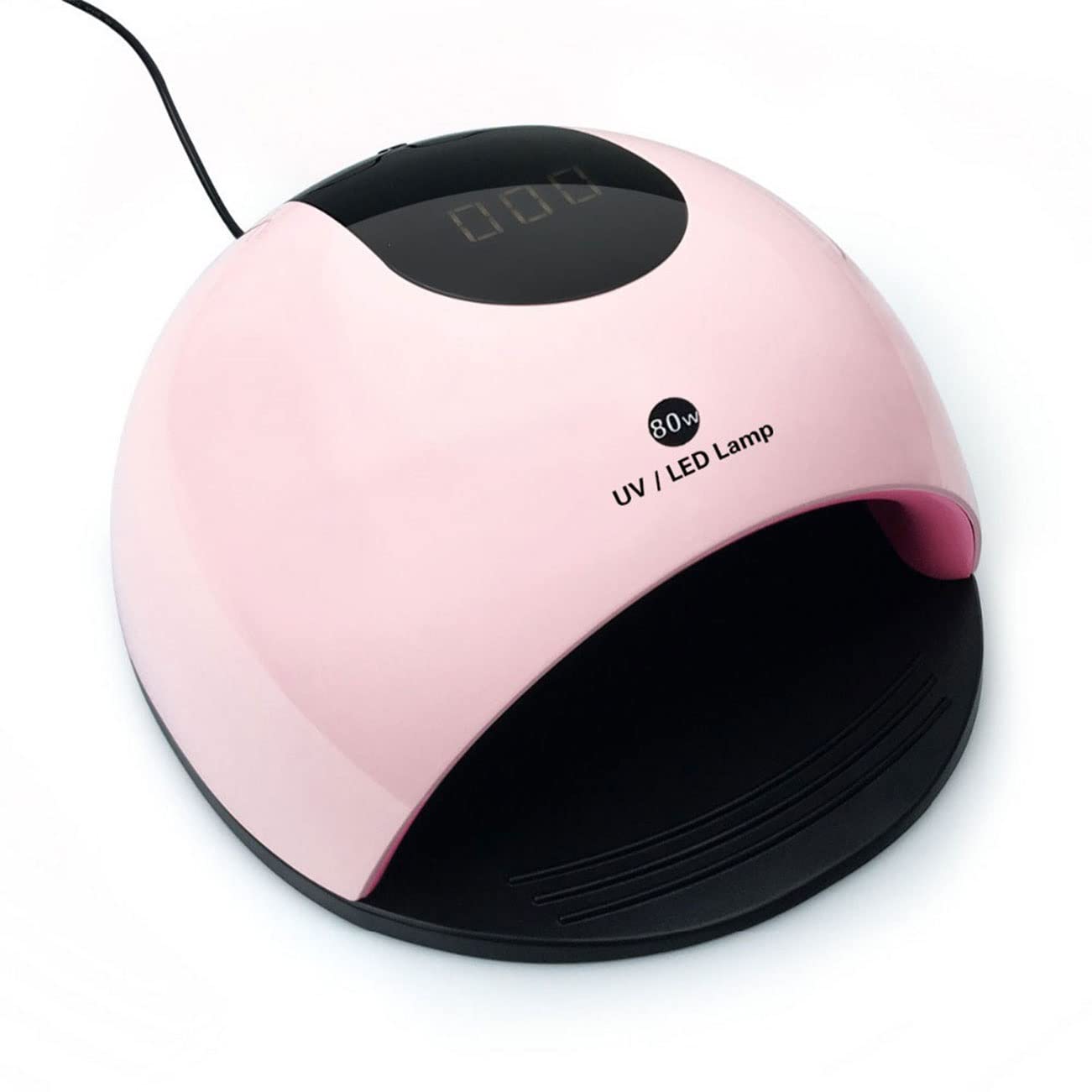 80W LED Gel Nail Lamp with 4 Timers & 36 Beads - Professional Fast Drying UV Nail Light for Gel Polish Curing - Perfect for Salon, Home Manicures & DIY Nail Art (Pink)