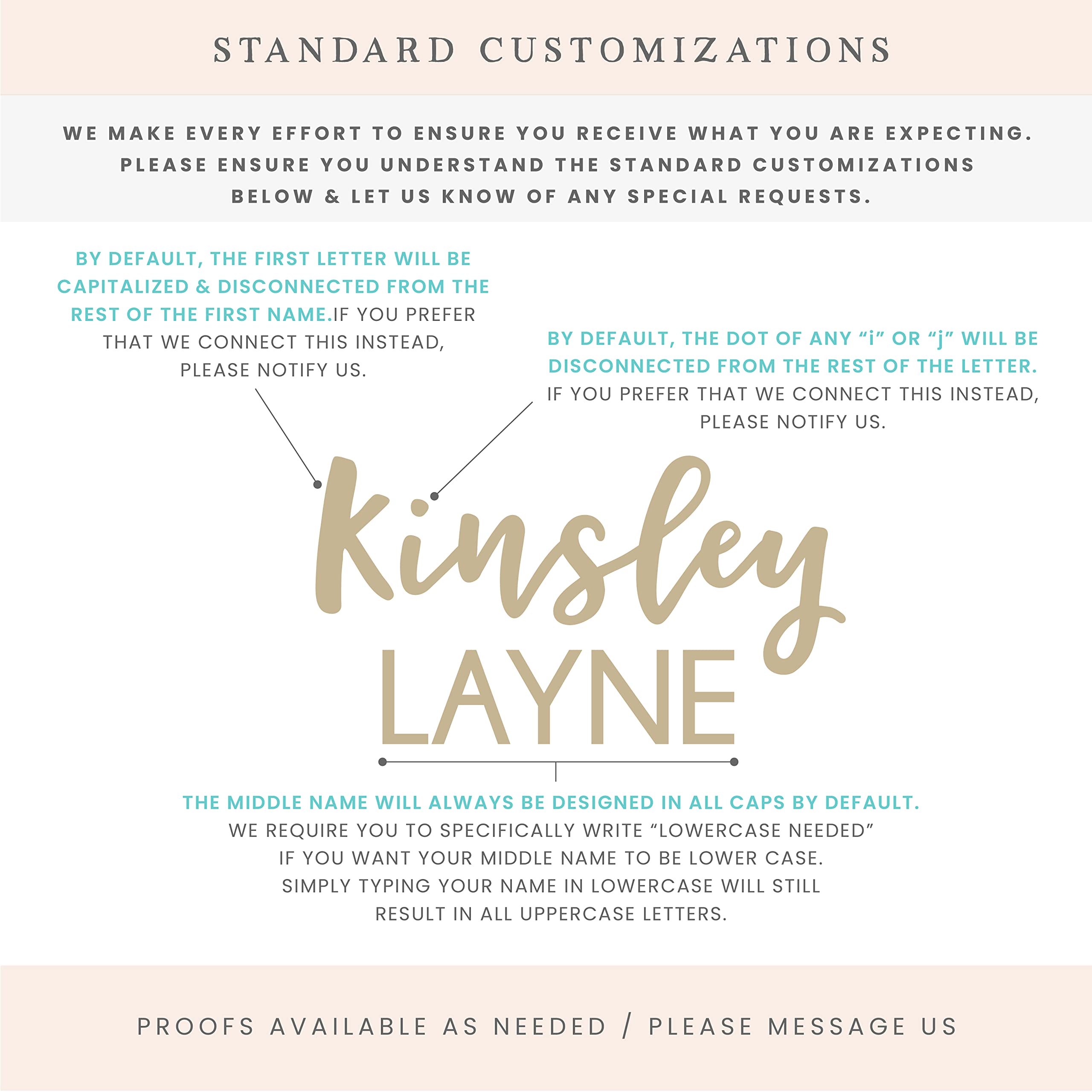 Personalized First & Middle Name Sign - Nursery Wall Decor, Kids Room Decoration or Baby Shower Gift - 36