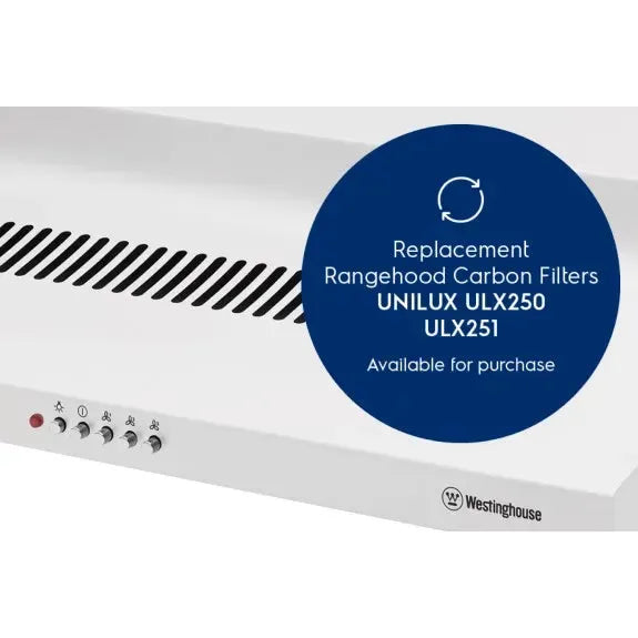 Westinghouse 90cm White Fixed Range Hood - Powerful Kitchen Ventilation for Smoke & Odor Removal - Perfect for Modern Home Cooking