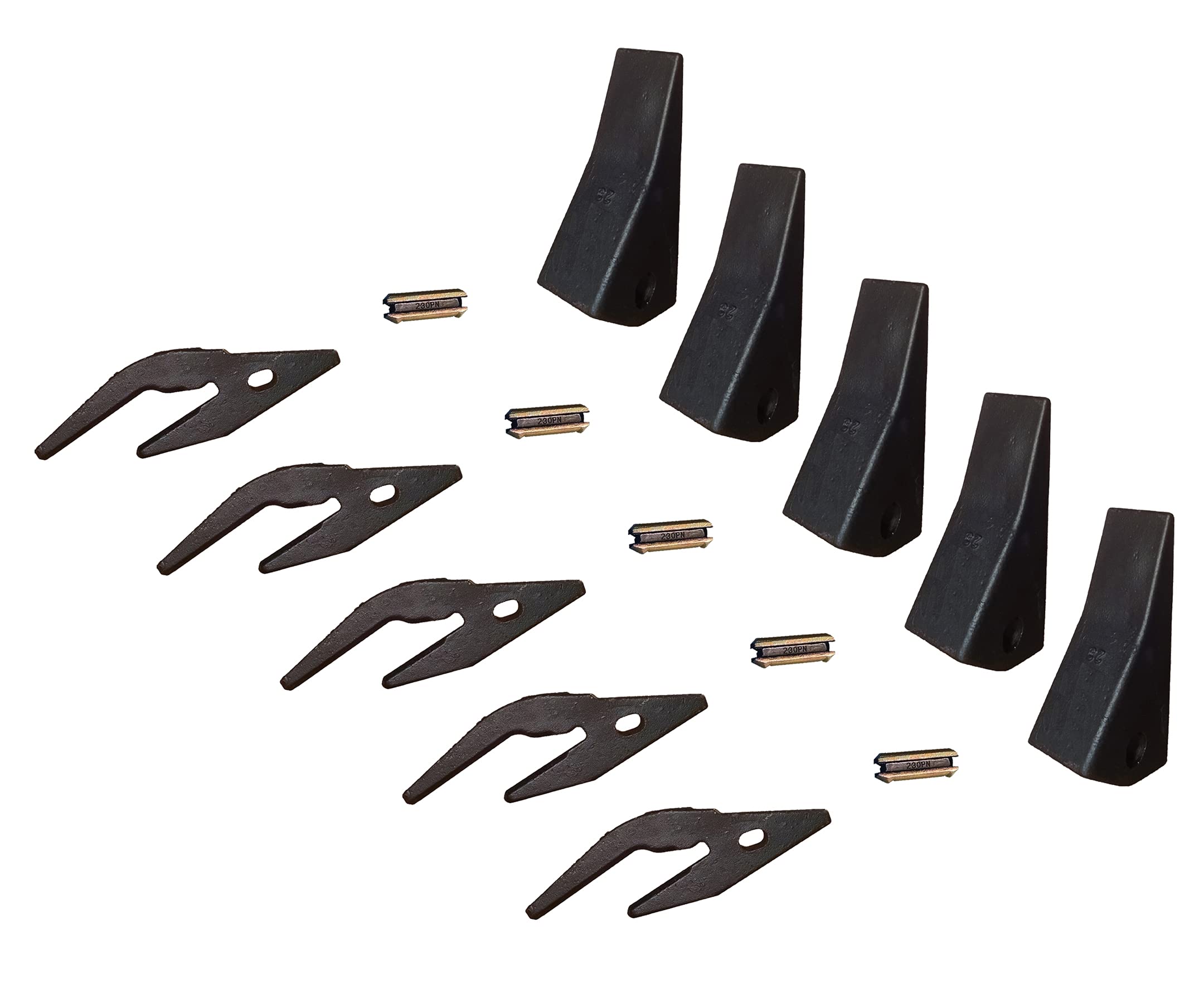 Excavator/Backhoe Bucket Weld-On Shanks, Teeth & Pins - Compatible with 1