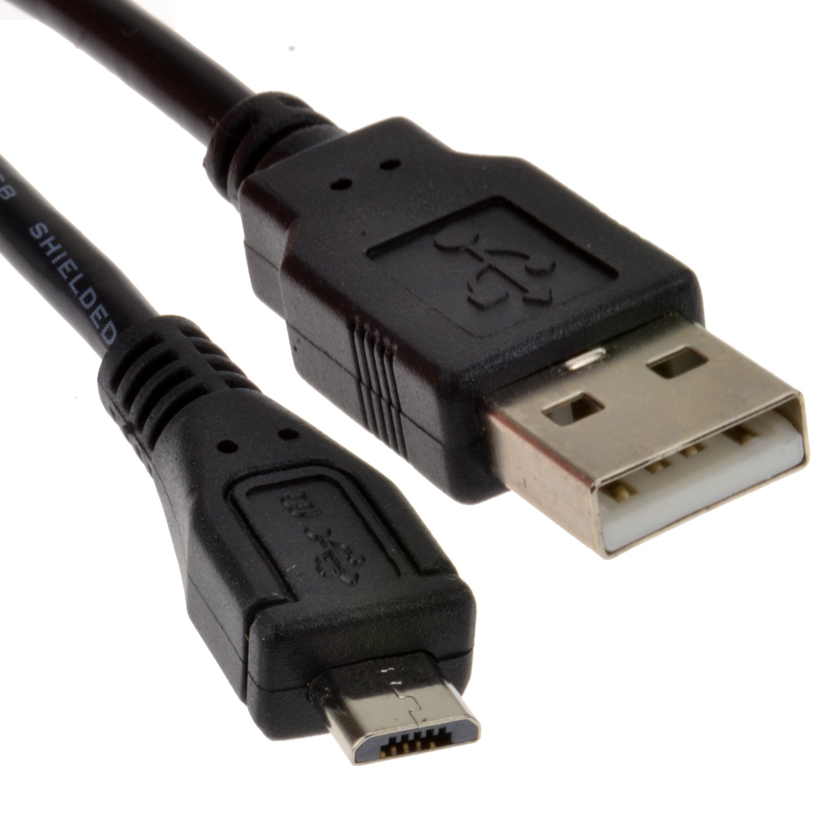 kenable USB 2.0 A to Micro B Cable - High Speed Data Sync & Charging Cord (24AWG, 0.3m/30cm, Black) - Perfect for Smartphones, Tablets & Portable Devices