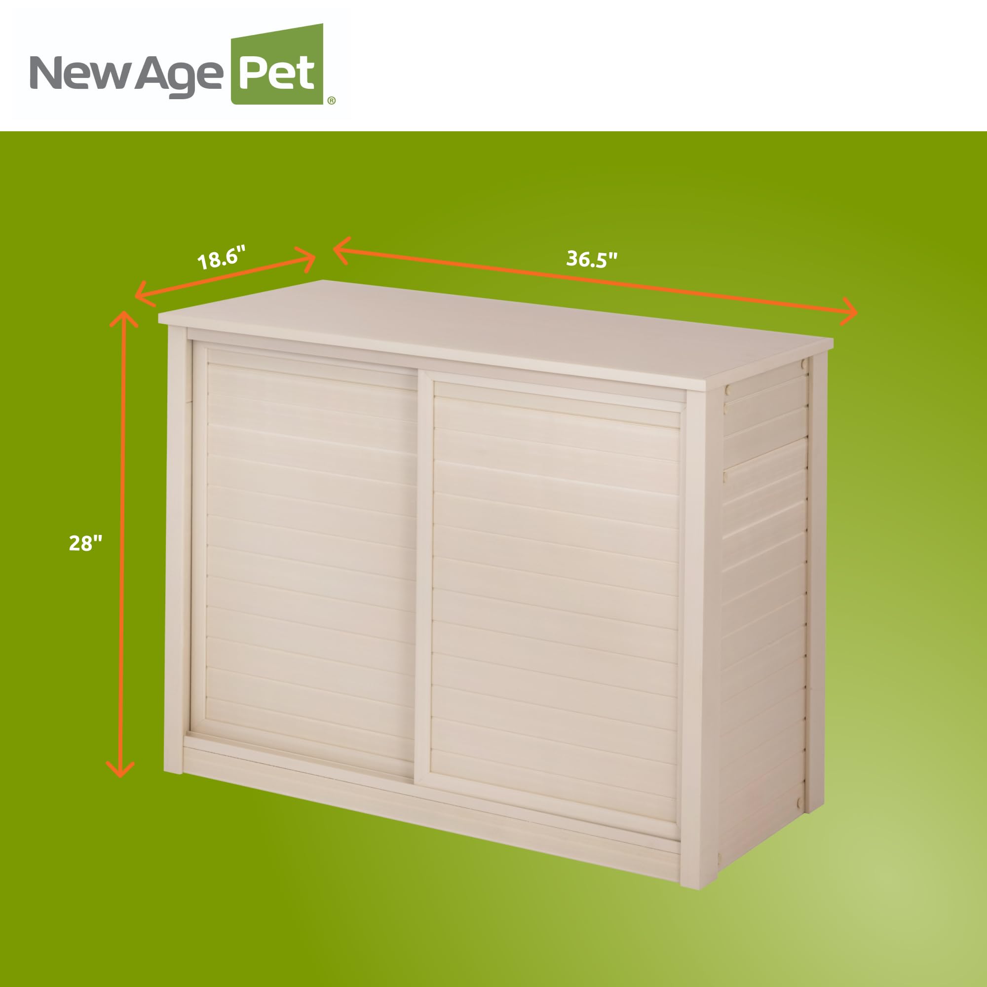 New Age Pet ECOFLEX Versa Stand 36-Inch Pet Storage Cabinet | Durable Wood Plastic Composite | Non-Toxic Pet Food & Toy Organizer | Perfect for Bedding, Treats & Accessories Storage | 10-Year Warranty | Ideal for Living Rooms, Pet Rooms & Garages