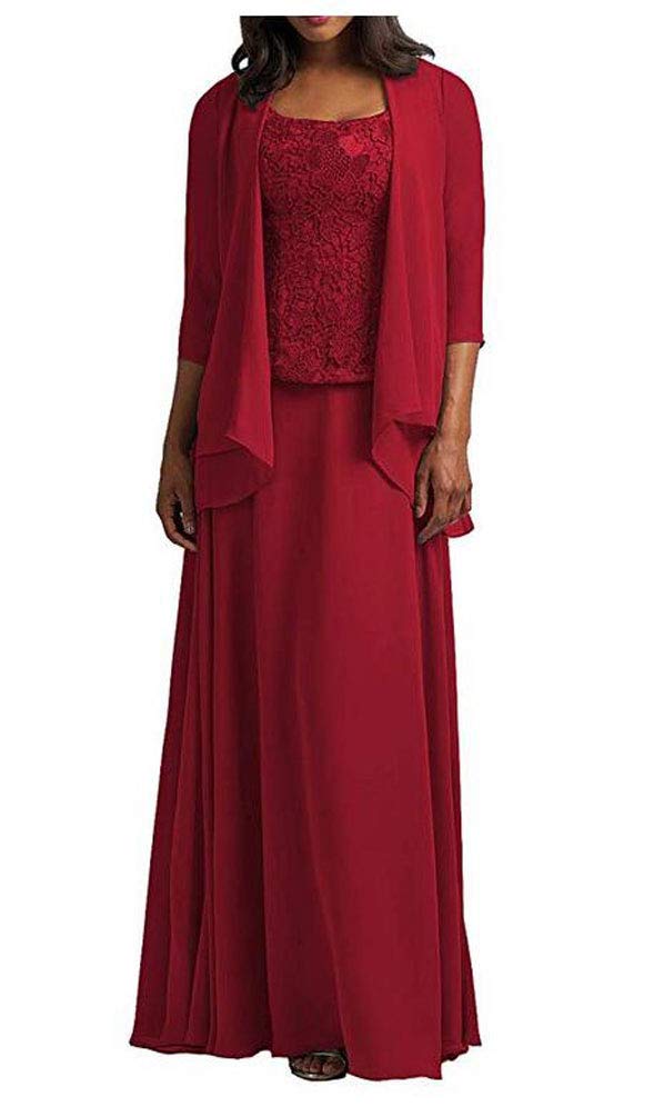 Lace Chiffon Bridal Dress with Jacket - Plus Size Evening Gown for Mother of Bride & Prom