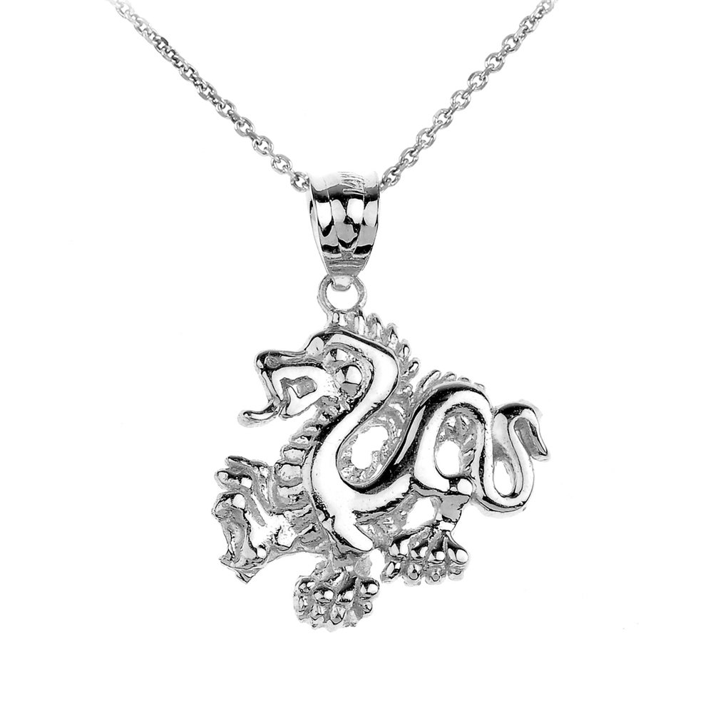 925 Sterling Silver Chinese Dragon Charm Pendant Necklace for Women - Feng Shui Jewelry Gift for Good Luck & Protection - Perfect for Daily Wear, Special Occasions & Spiritual Practices