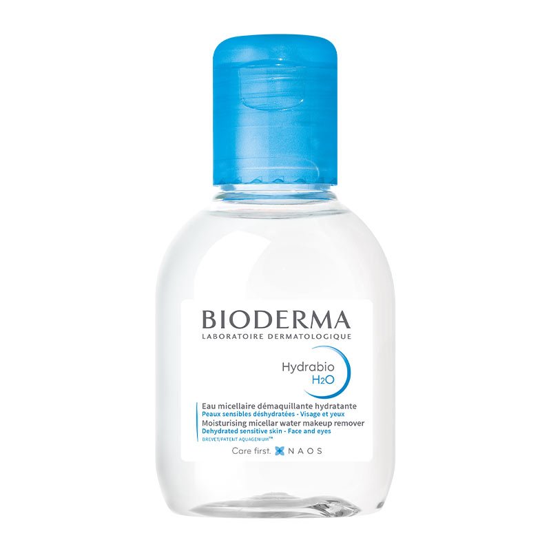 Bioderma Hydrabio H2O Micellar Water Cleansing Solution - Travel Size 3.4 fl oz | Gentle Makeup Remover & Face Cleanser for Sensitive Skin | Perfect for On-the-Go Skincare & Travel Essentials