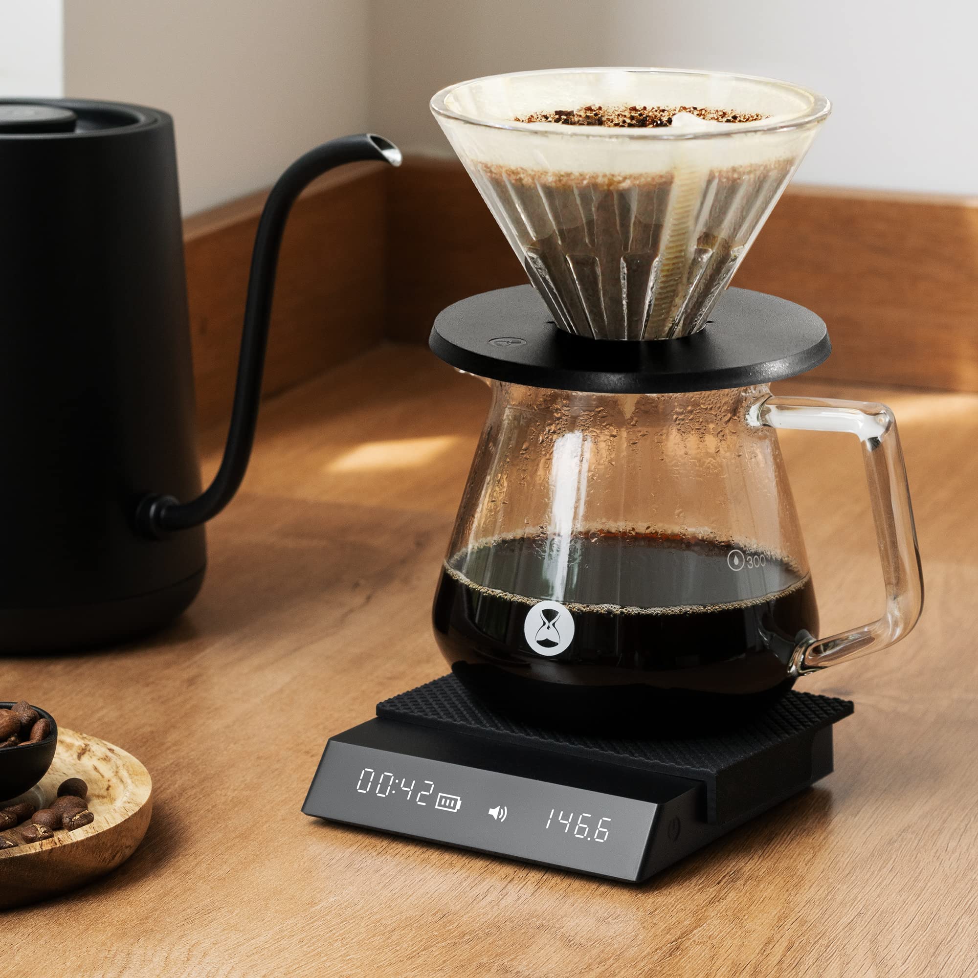 TIMEMORE Black Mirror Nano Digital Coffee Scale with Timer - 2000g/0.1g Precision Espresso Scale with Auto Timing & Flow Rate Measurement for Pour Over, Drip Coffee, French Press & Cold Brew - Perfect for Home Baristas & Coffee Shops