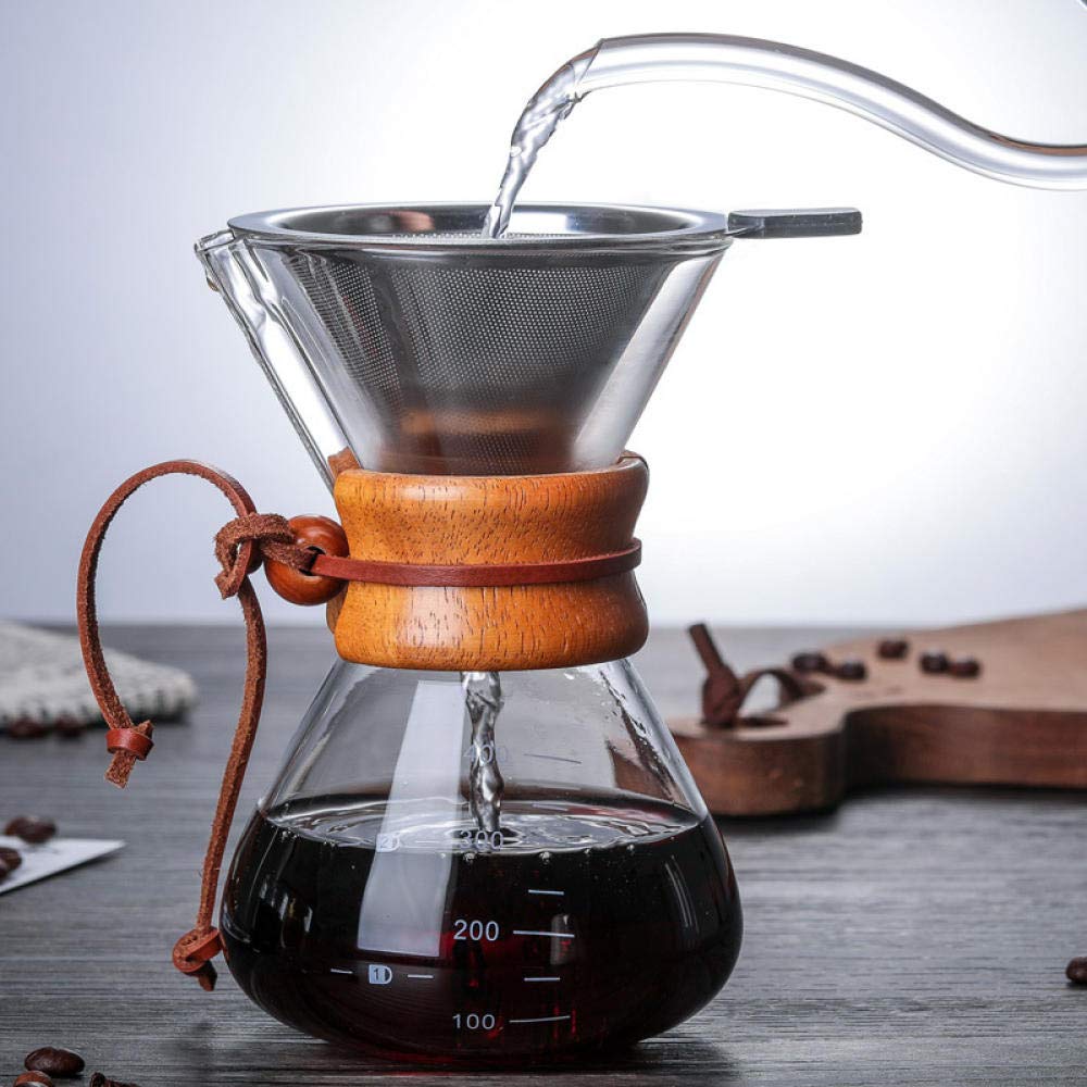 Premium French Press Coffee Maker with Heat-Resistant Borosilicate Glass Pot, Anti-Scalding Wooden Handle - Perfect for Home, Office & Camping Brewing