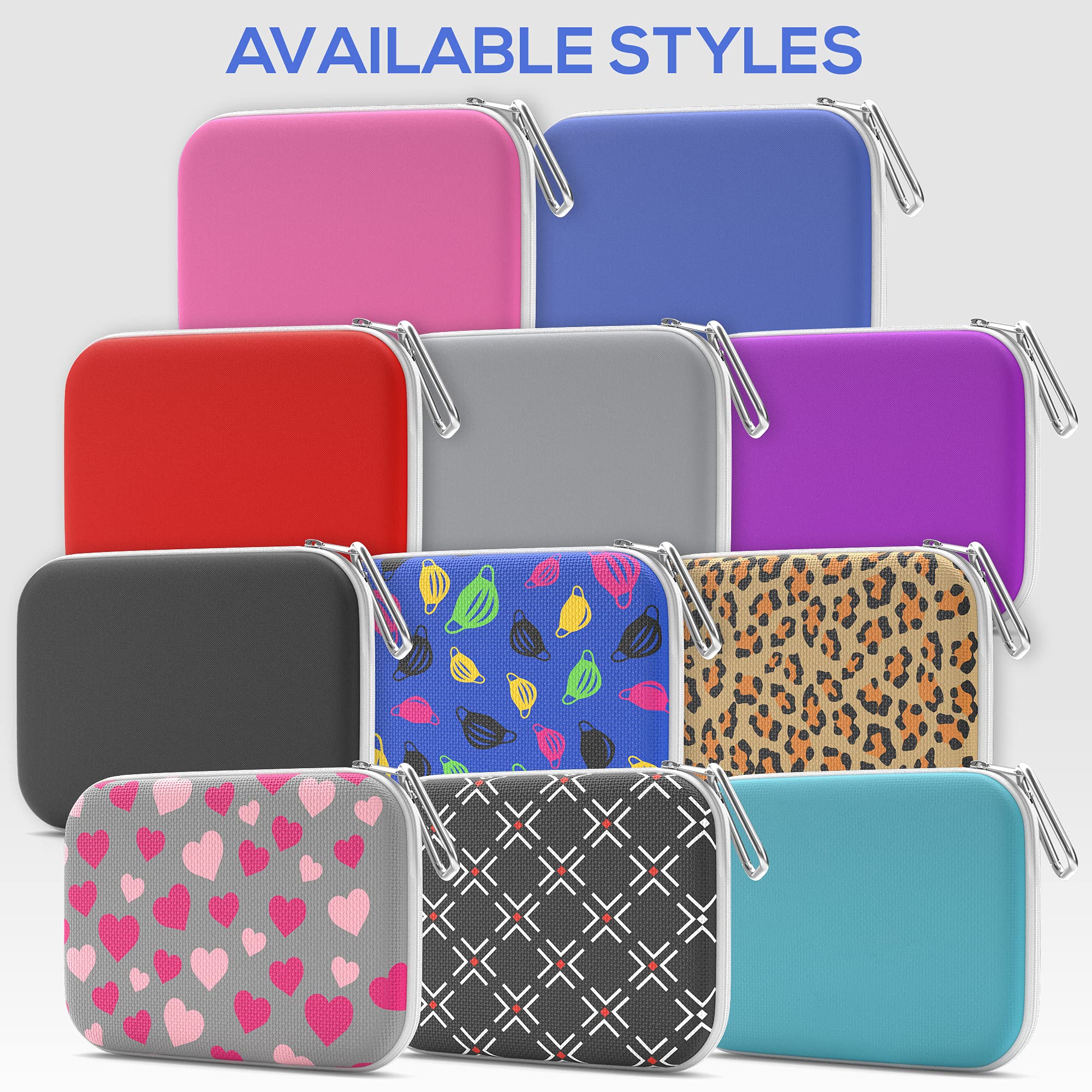 Slim Multipurpose Neoprene Makeup Bag with Zipper Pouch & Carabiner Keychain - Portable Travel Cosmetic Organizer for Women | Perfect for Daily Essentials, Gym, Travel & On-the-Go Use