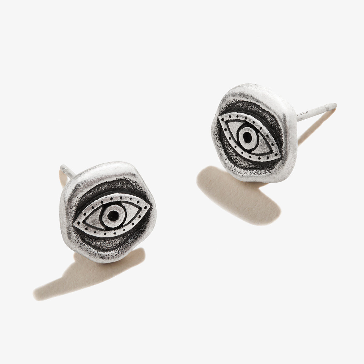 Evil Eye Molten Coin Stud Earrings for Women - Protection Jewelry, Hypoallergenic Stainless Steel Earrings - Perfect for Everyday Wear, Gifts & Spiritual Healing