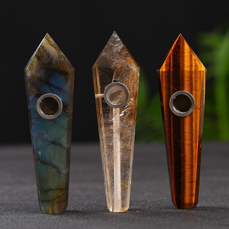 Natural Amethyst Reiki Healing Pipe | Smooth Crystal Stone Smoking Pipe for Meditation & Relaxation | Portable Spiritual Accessory for Energy Cleansing & Stress Relief