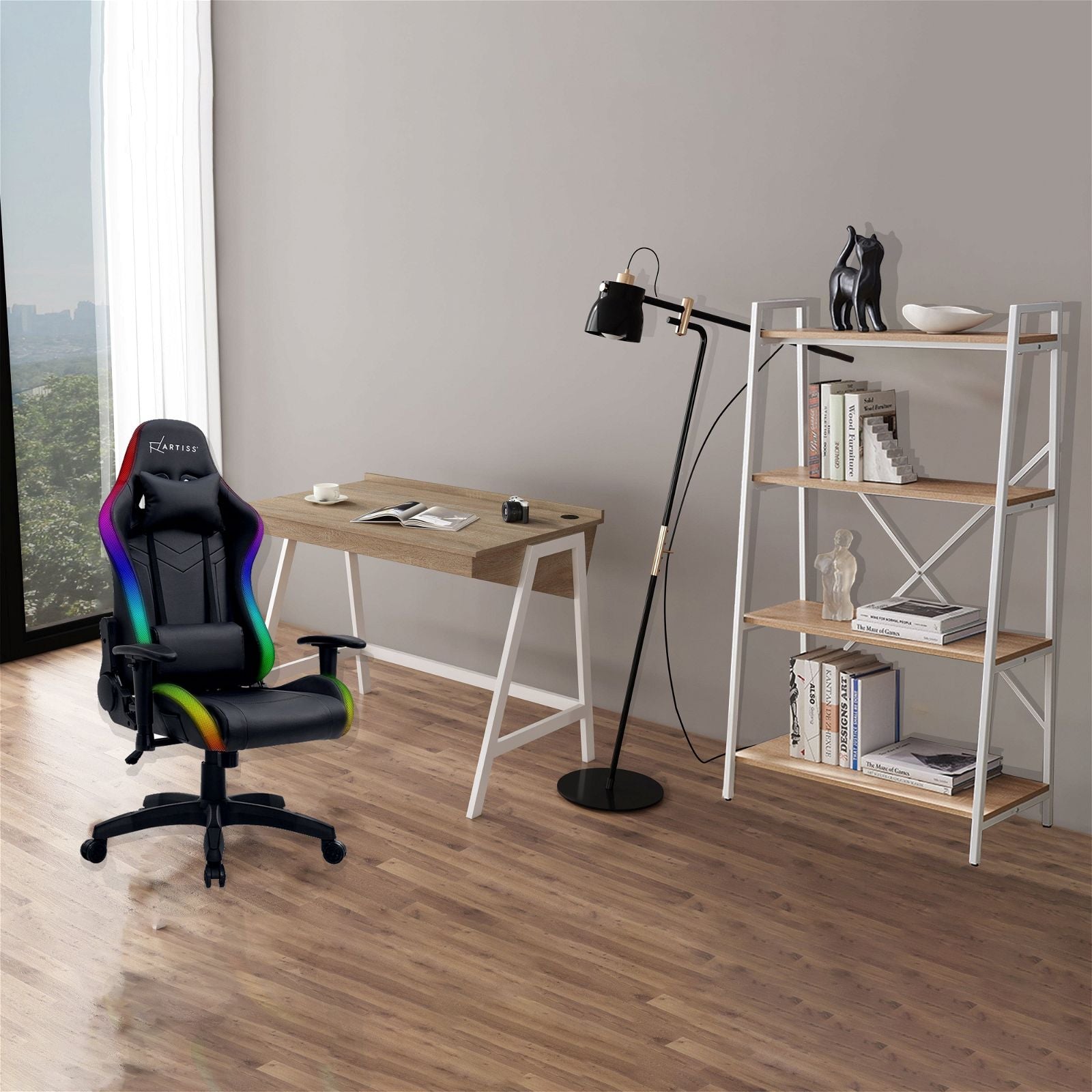 Workzone™ ASPECT Solid Oak Wood Desk - Modern Home Office Furniture for Work & Study | Perfect for Remote Work, Online Classes & Professional Workspaces