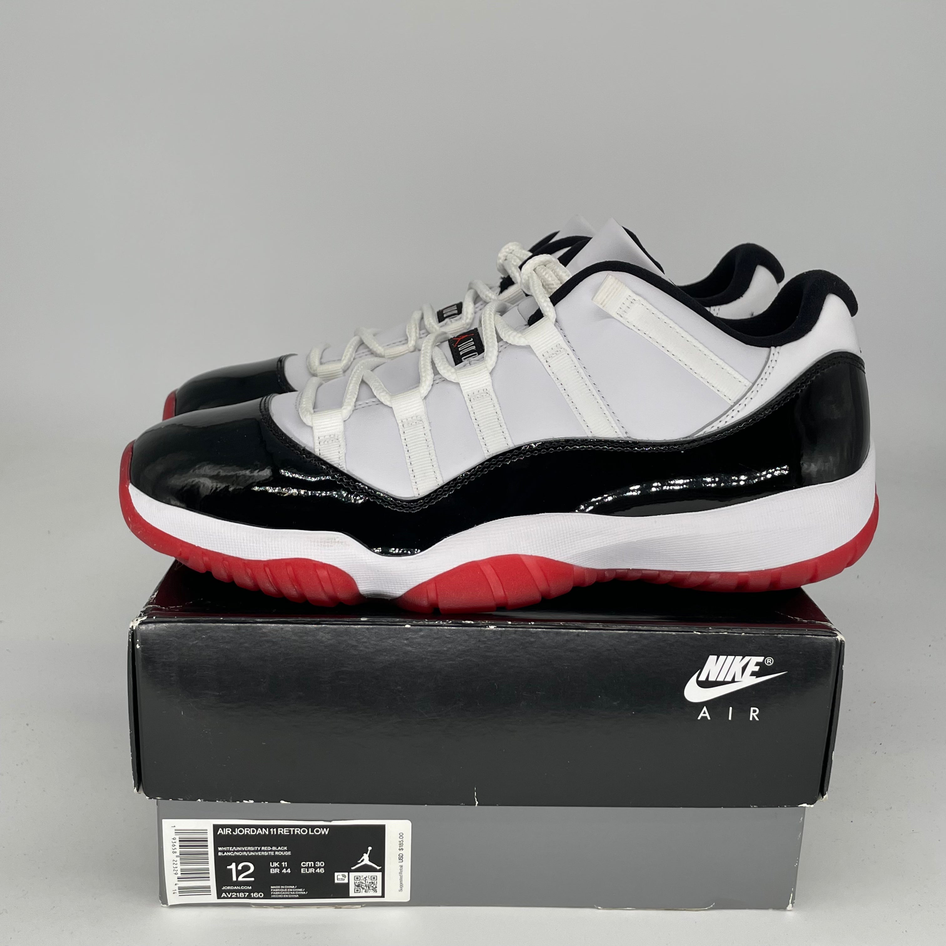 Air Jordan 11 Low Concord Bred Men's Basketball Shoes Size 12 (AV2187-160) - Perfect for Casual Wear, Street Style & Court Performance